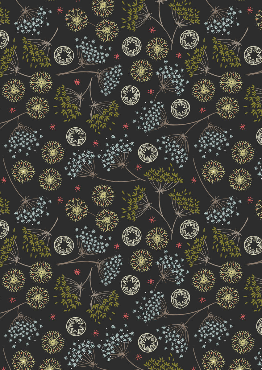 New Forest Winter Flannel | Winter Floral on Dark by Lewis & Irene | 100% Cotton Flannel