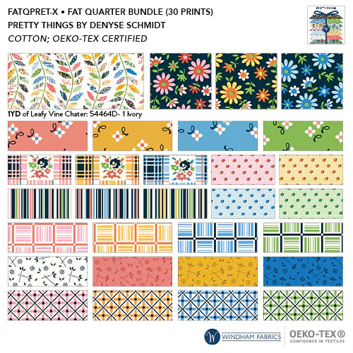 Pretty Things | Fat Quarter Bundle by Denyse Schmidt for Windham Fabrics | 30 pcs