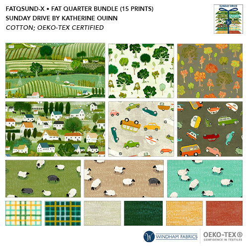 Sunday Drive - Fat Quarter Bundle by Katherine Quinn for Windham | 15 pcs