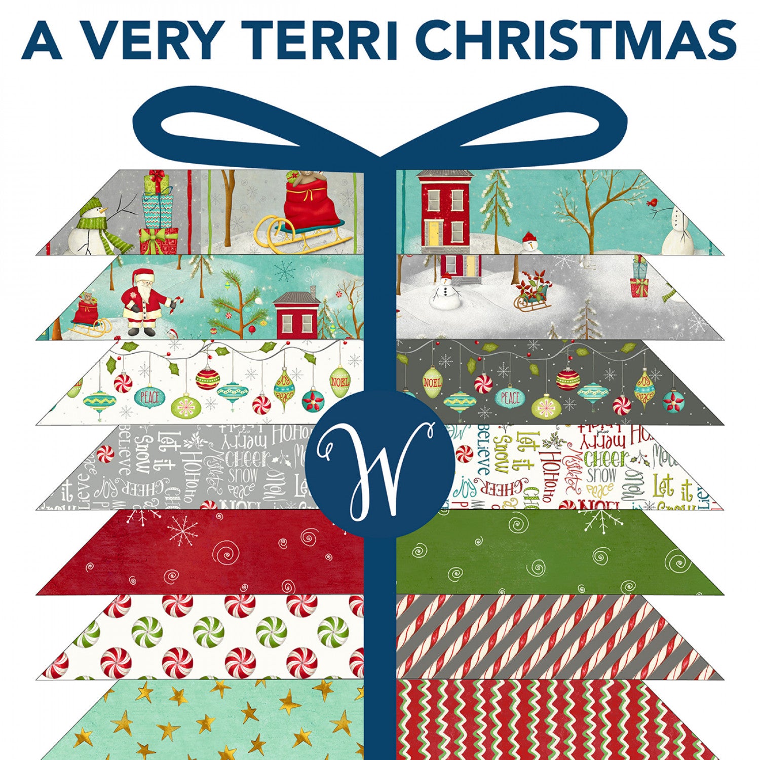 A Very Terri Christmas | Fat Quarter Bundle by Terri Degenkolb for Windham Fabrics | 22 pcs