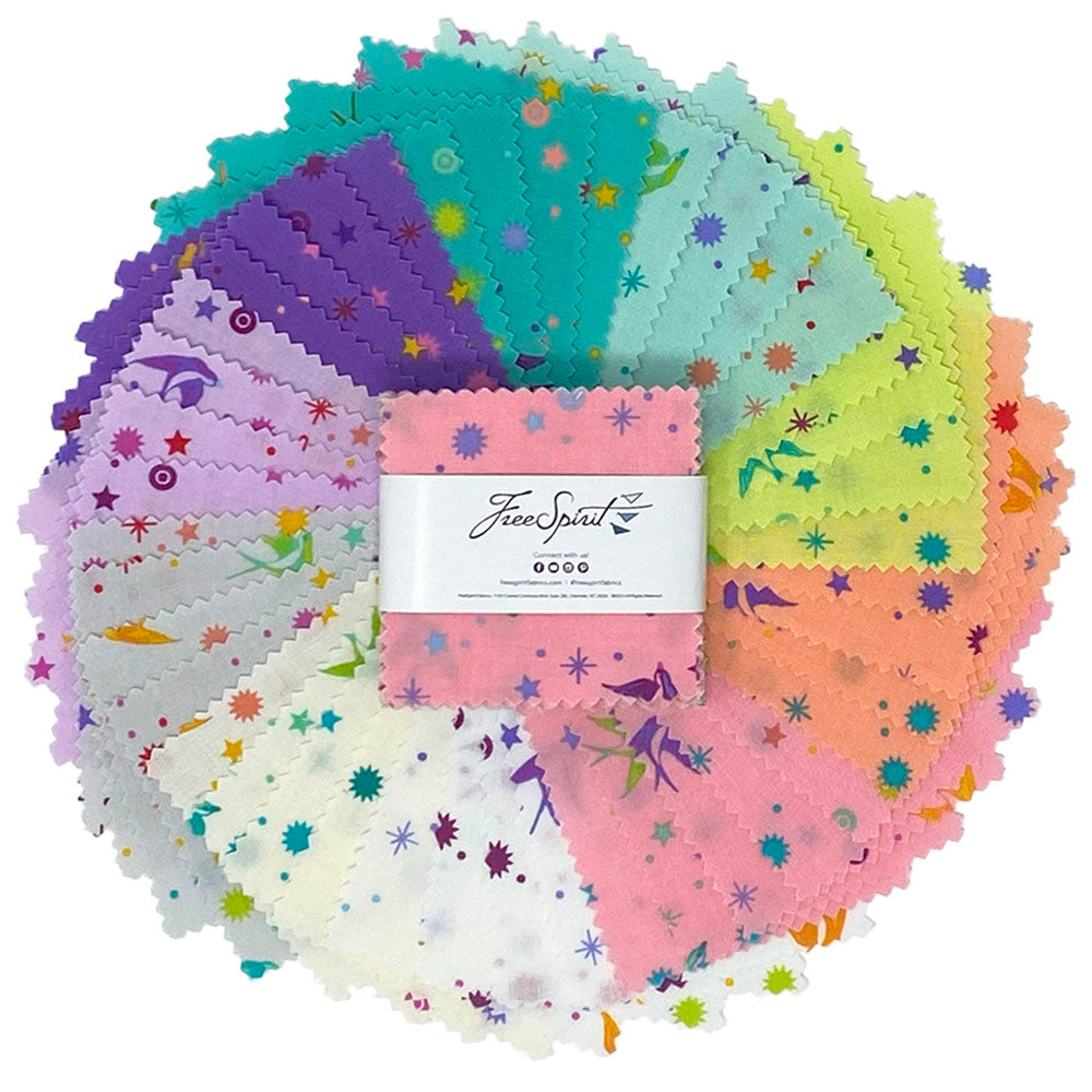 True Colors | Fairy Dust 2.5" Mini Charm Pack by Tula Pink for Free Spirit | 42 pcs