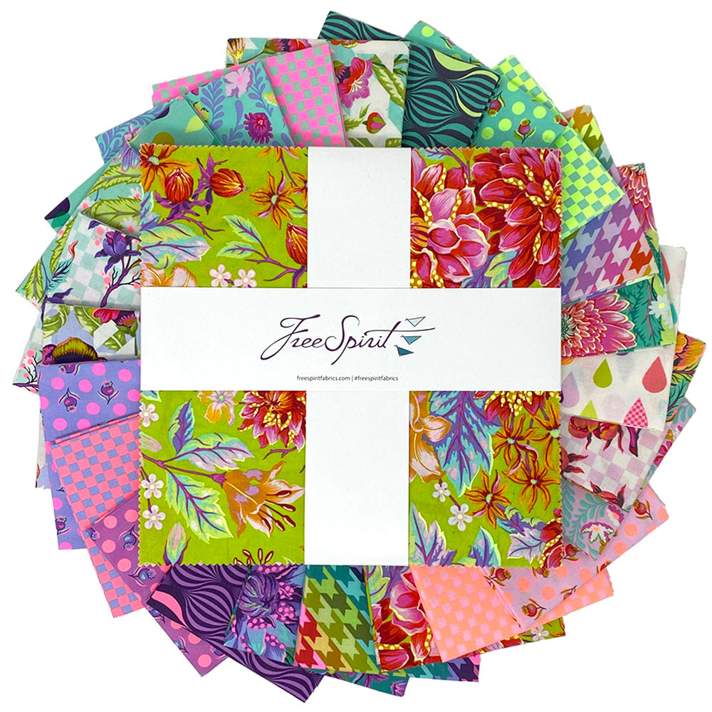 Untamed | 10" Square Pack with Neon Accents by Tula Pink for Free Spirit |FB610TP.UNTAMED | 42pc