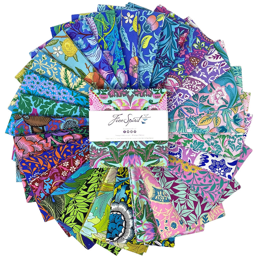 Kaffe Fassett x Morris & Co. | 5" Charm Pack from Free Spirit Fabrics | 42 pcs