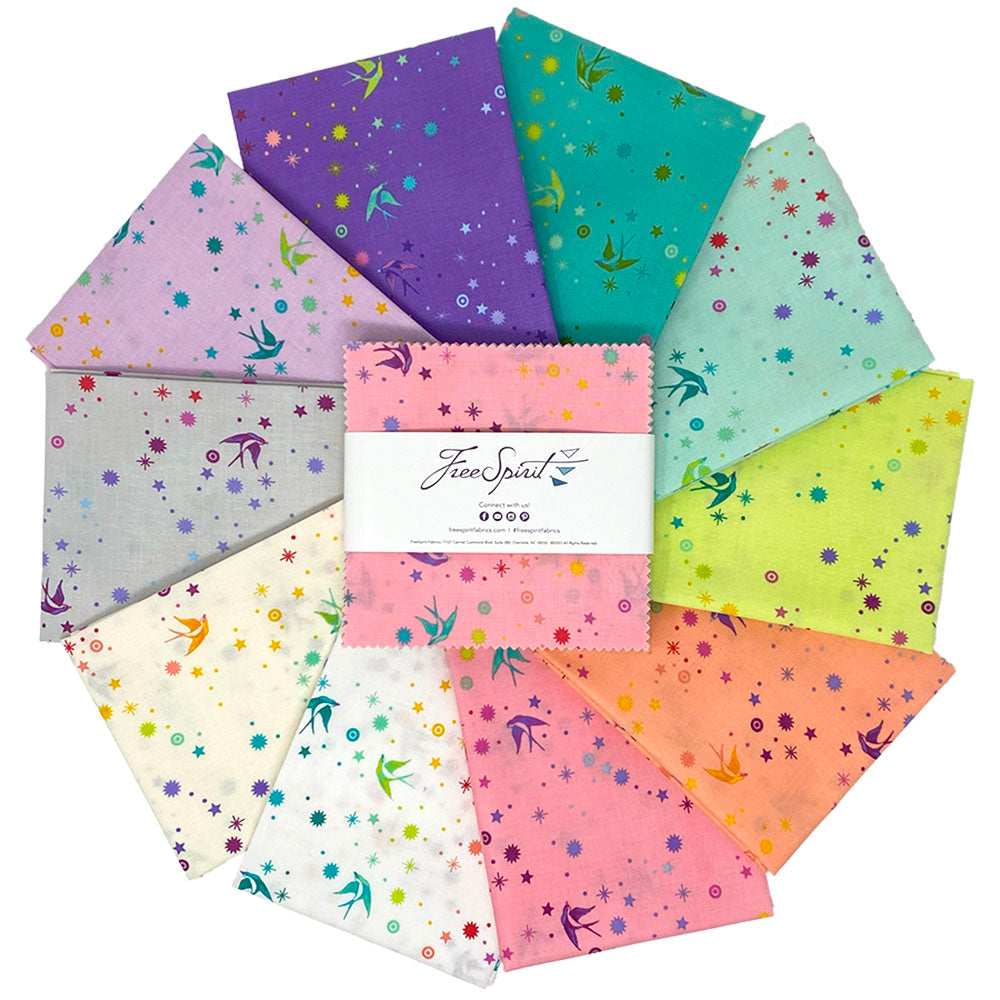 True Colors | Fairy Dust 5" Charm Pack by Tula Pink for Free Spirit | 42pcs