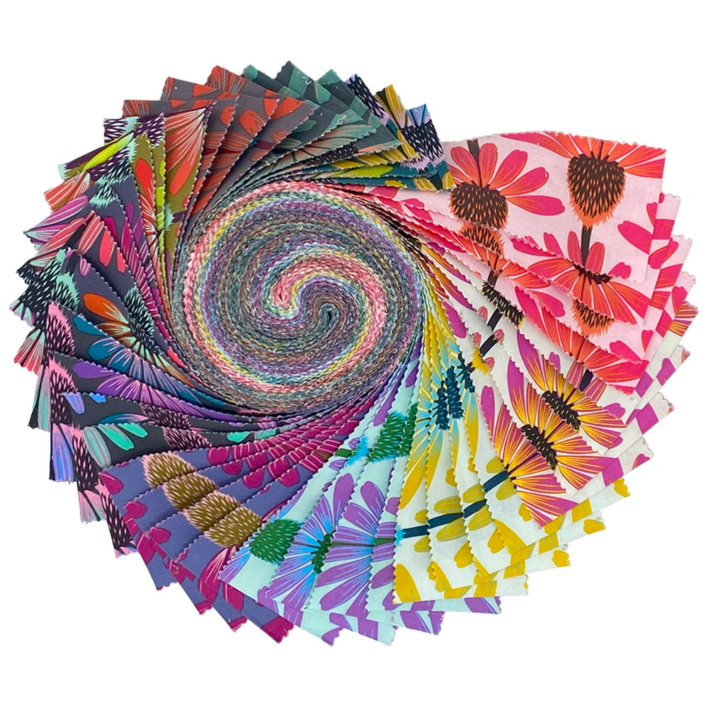 Love Always, AM | Echinacea 2.5" Precut Strips by Anna Maria for Free Spirit | 40pcs