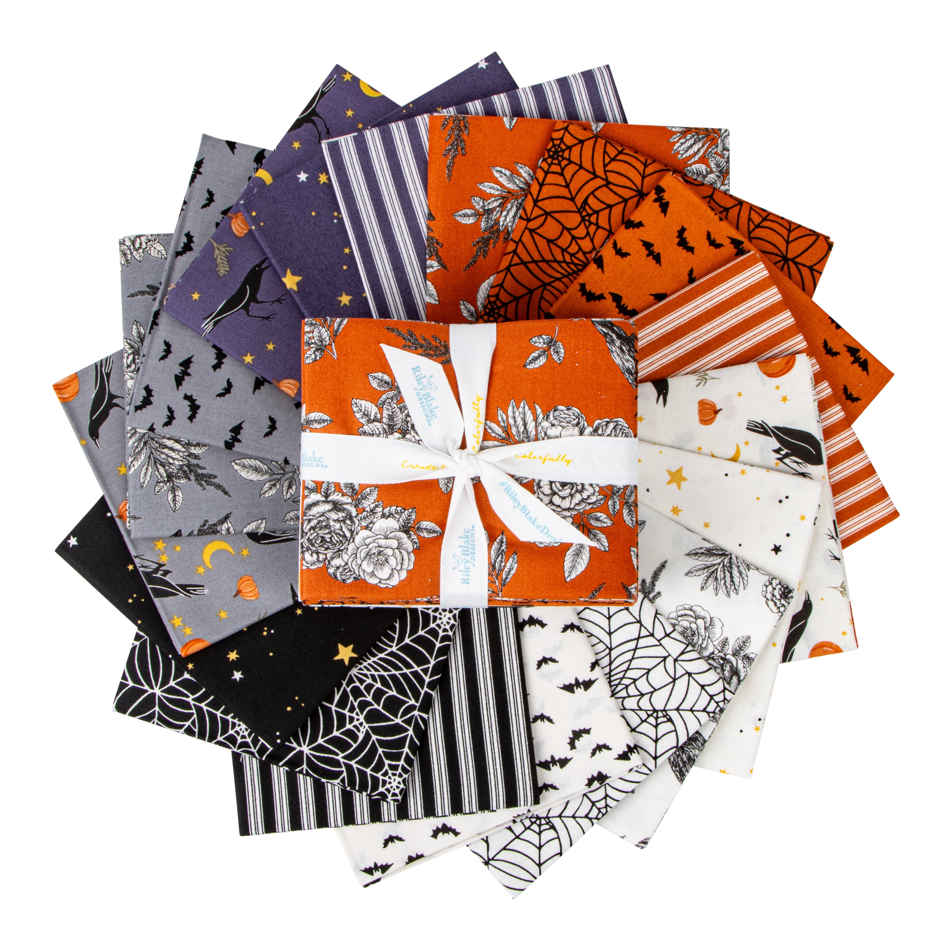 Sophisticated Halloween | Fat Quarter Bundle by My Mind's Eye for Riley Blake | 24 pcs