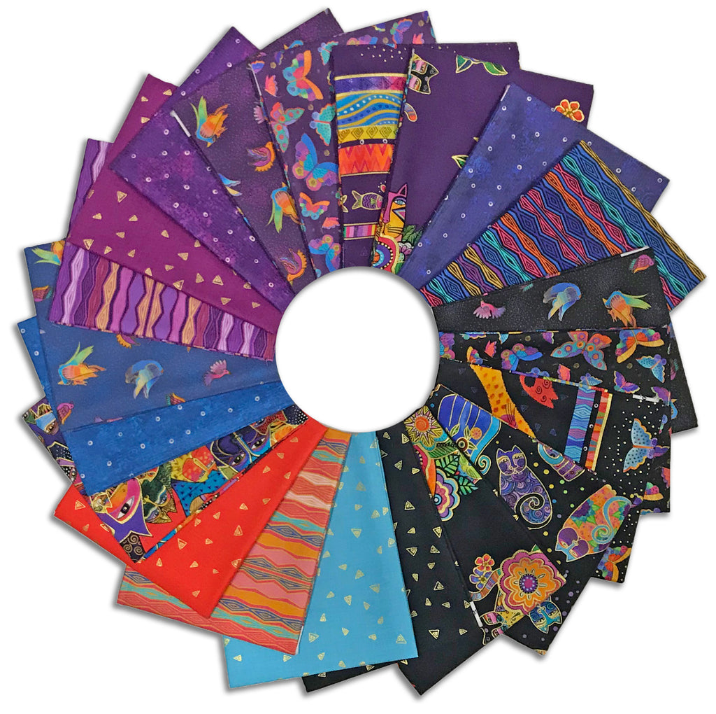 Fantasticats | Fat Quarter Bundle by Laurel Burch for Clothworks | 22 pcs