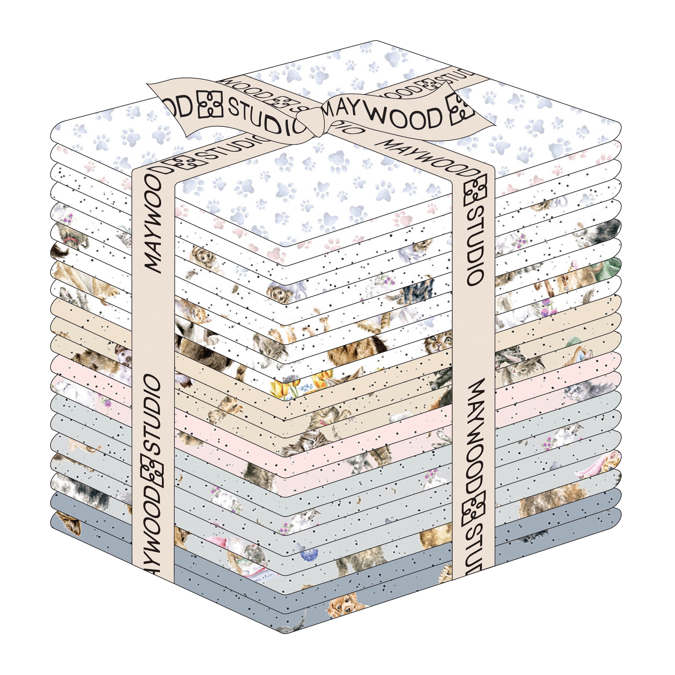 Whiskers & Paws | Fat Quarter Bundle by Hannah Dale for Maywood Studio | 21 pcs