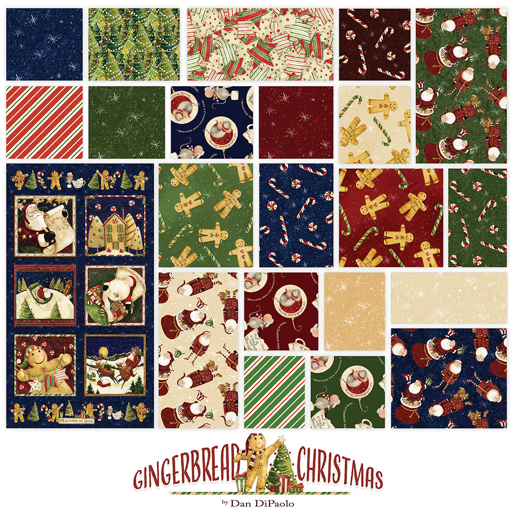 Gingerbread Christmas | Fat Quarter Bundle by Dan DiPaolo for Clothworks | 22pcs