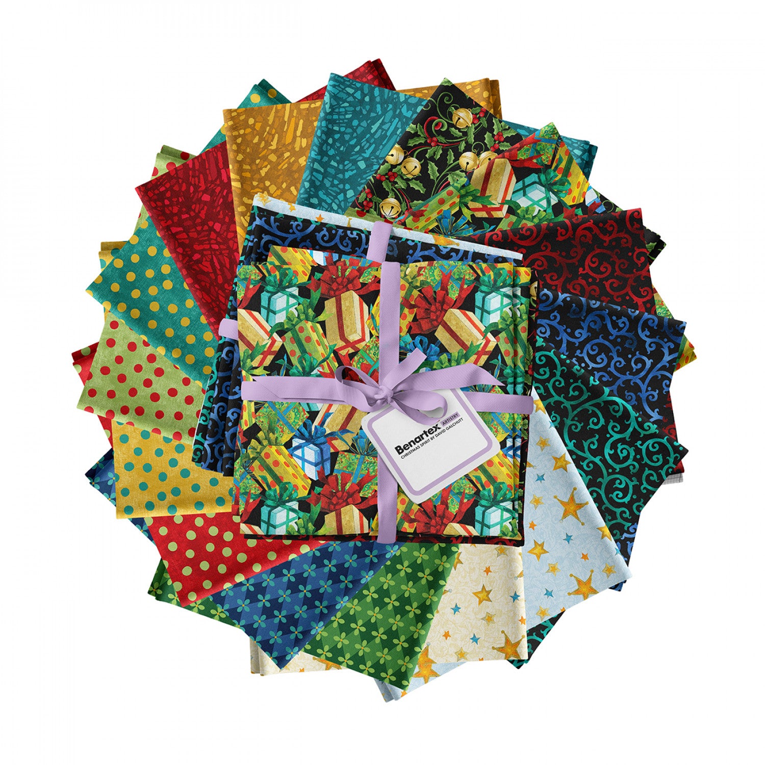 Christmas Spirit | Fat Quarter Bundle by David Galchutt for Benartex | 16 pcs