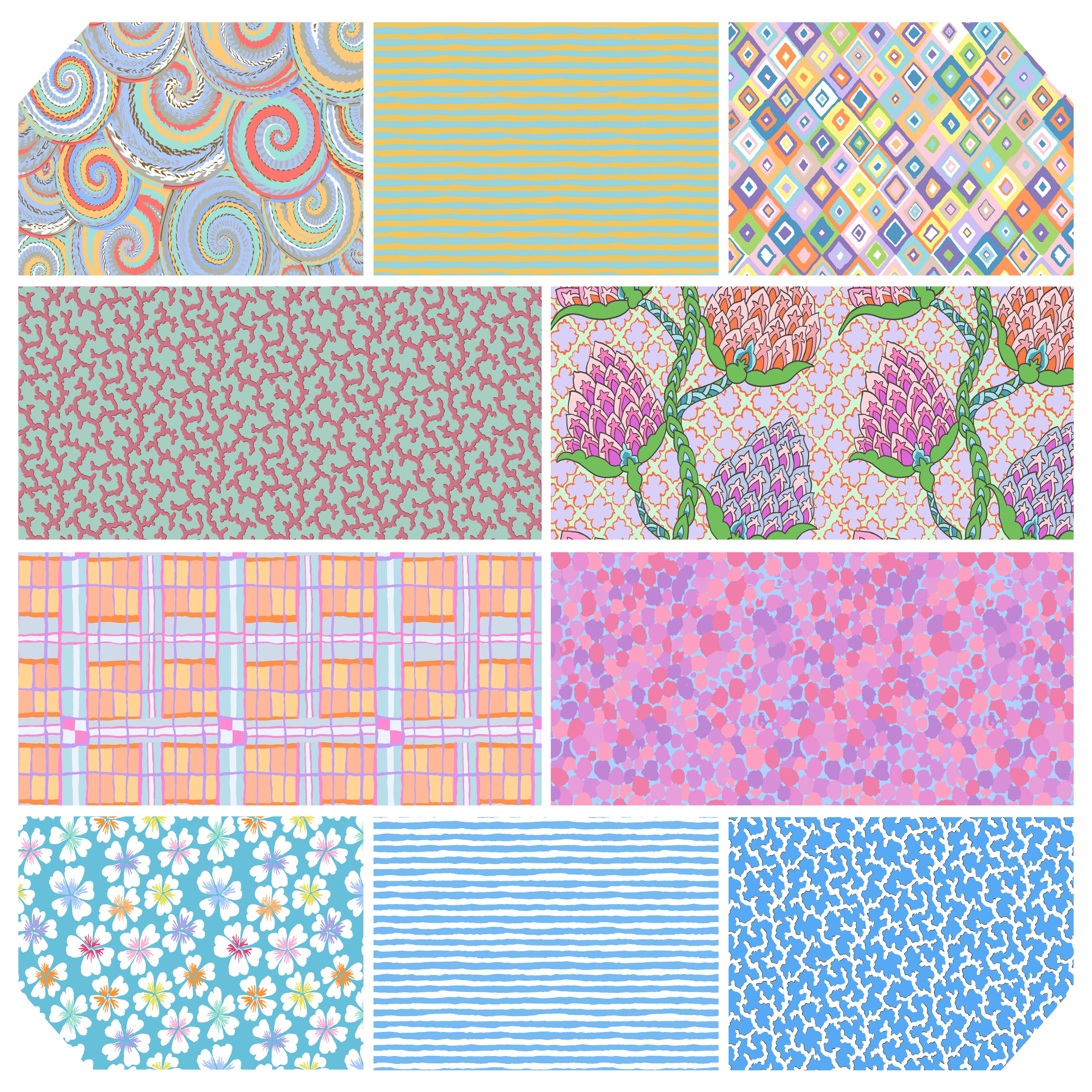 February 2024 | Fat Quarter Bundle - Pastel by Kaffe Fassett Collective | 10pcs