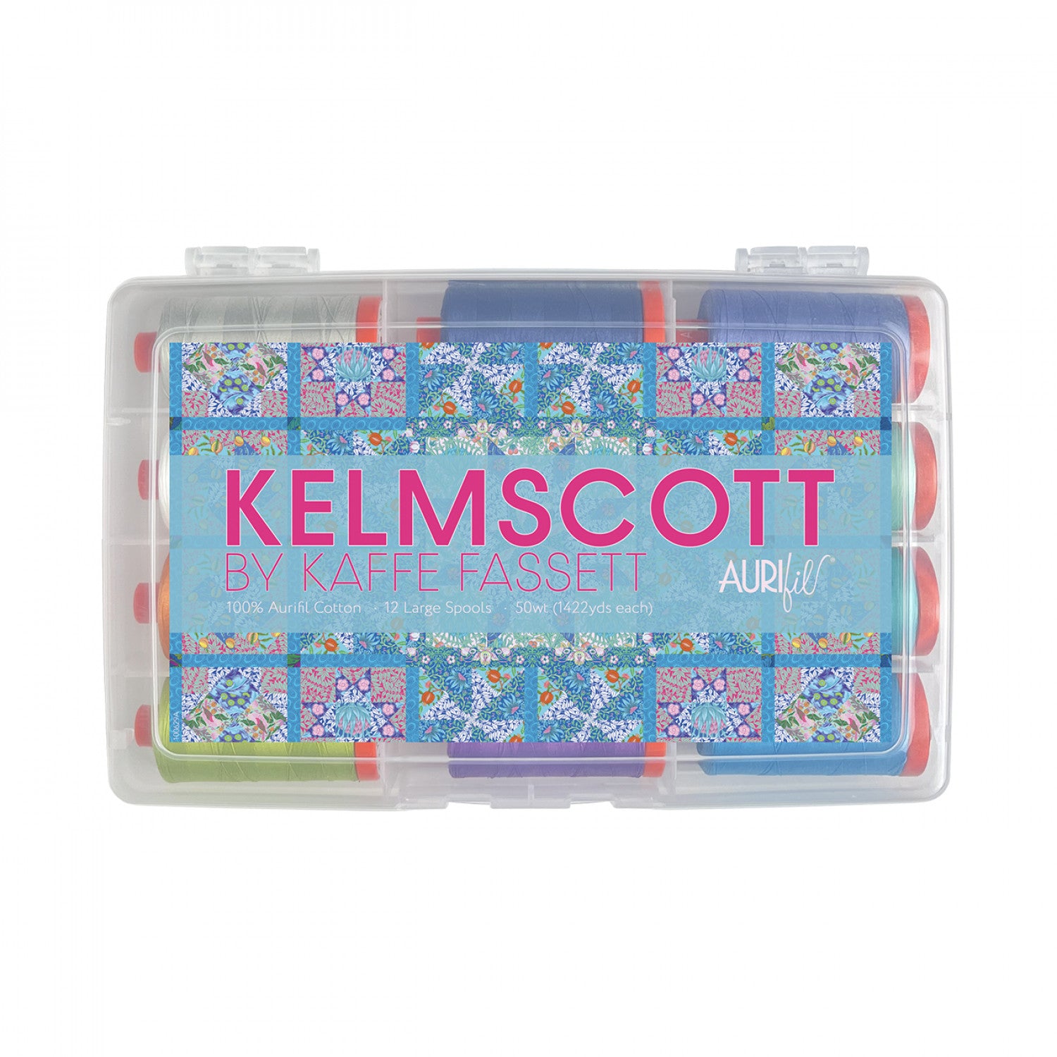 Kelmscott | 50wt Aurifil Thread Collection by Kaffe Fassett | 100% Egyptian Cotton | 12 Spools