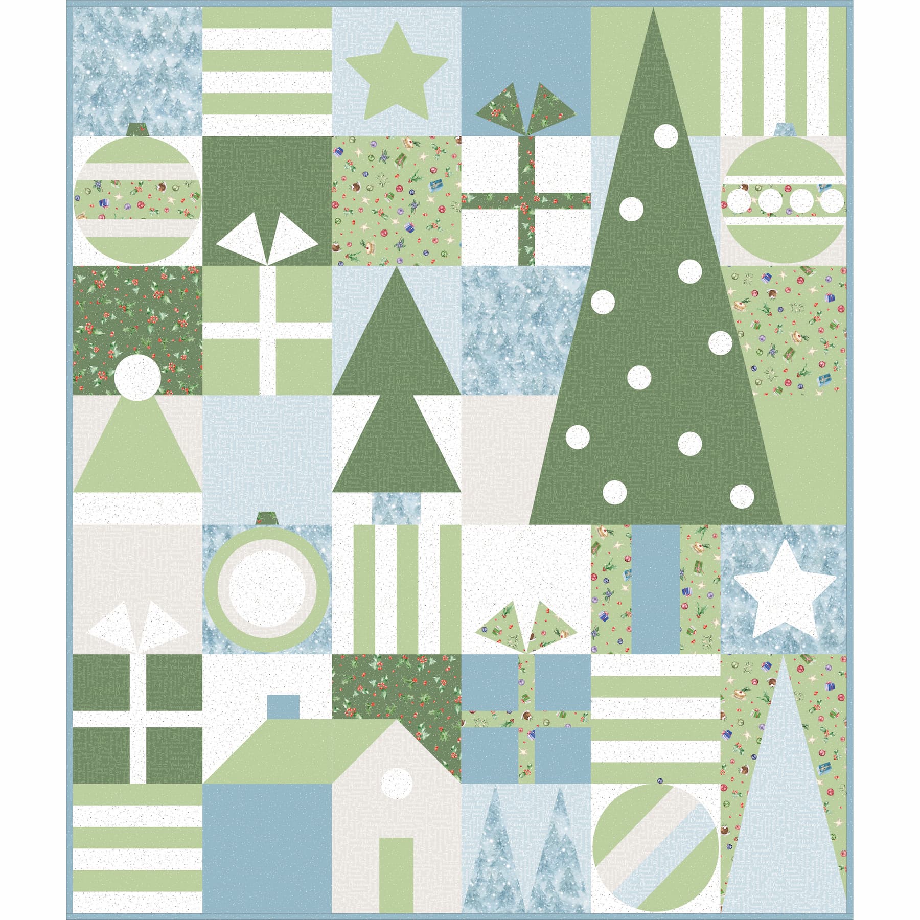 One Snowy Day | Christmas Cheer Quilt Kit from Maywood Studio | 49" x 57"