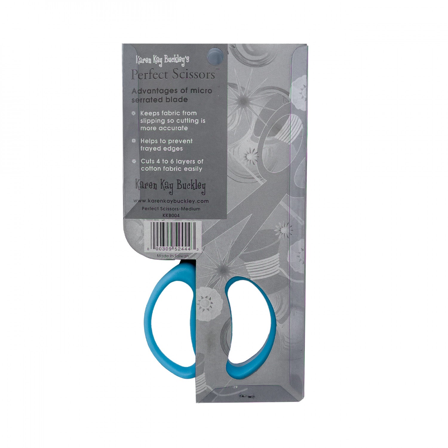 Perfect Scissors 6" Medium by Karen Kay Buckley | Blue Comfort Handle Micro-Serrated Non-Slip Blade