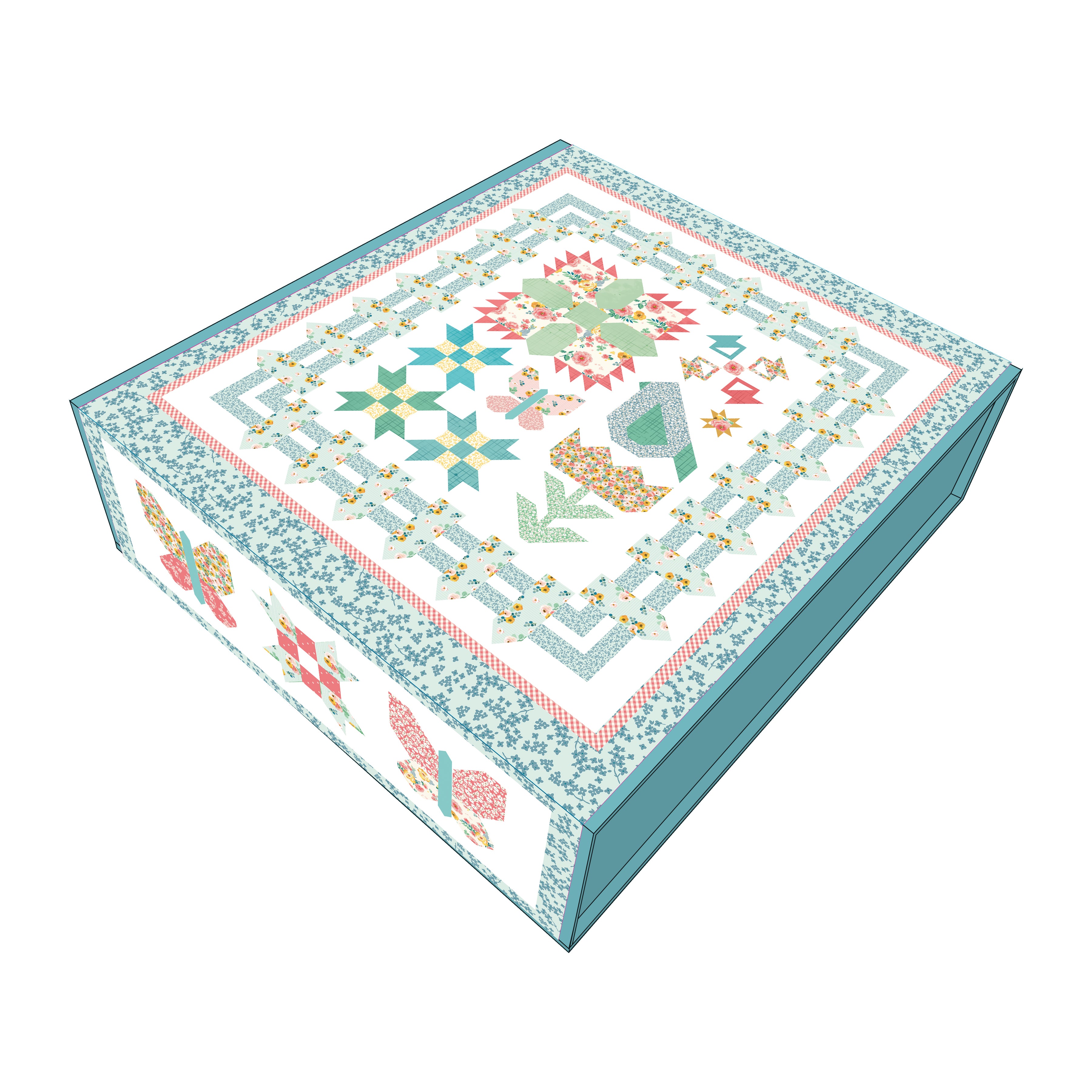 Spring Gardens | Garden Variety Quilt Kit by My Mind's Eye for Riley Blake | 81" x 81"