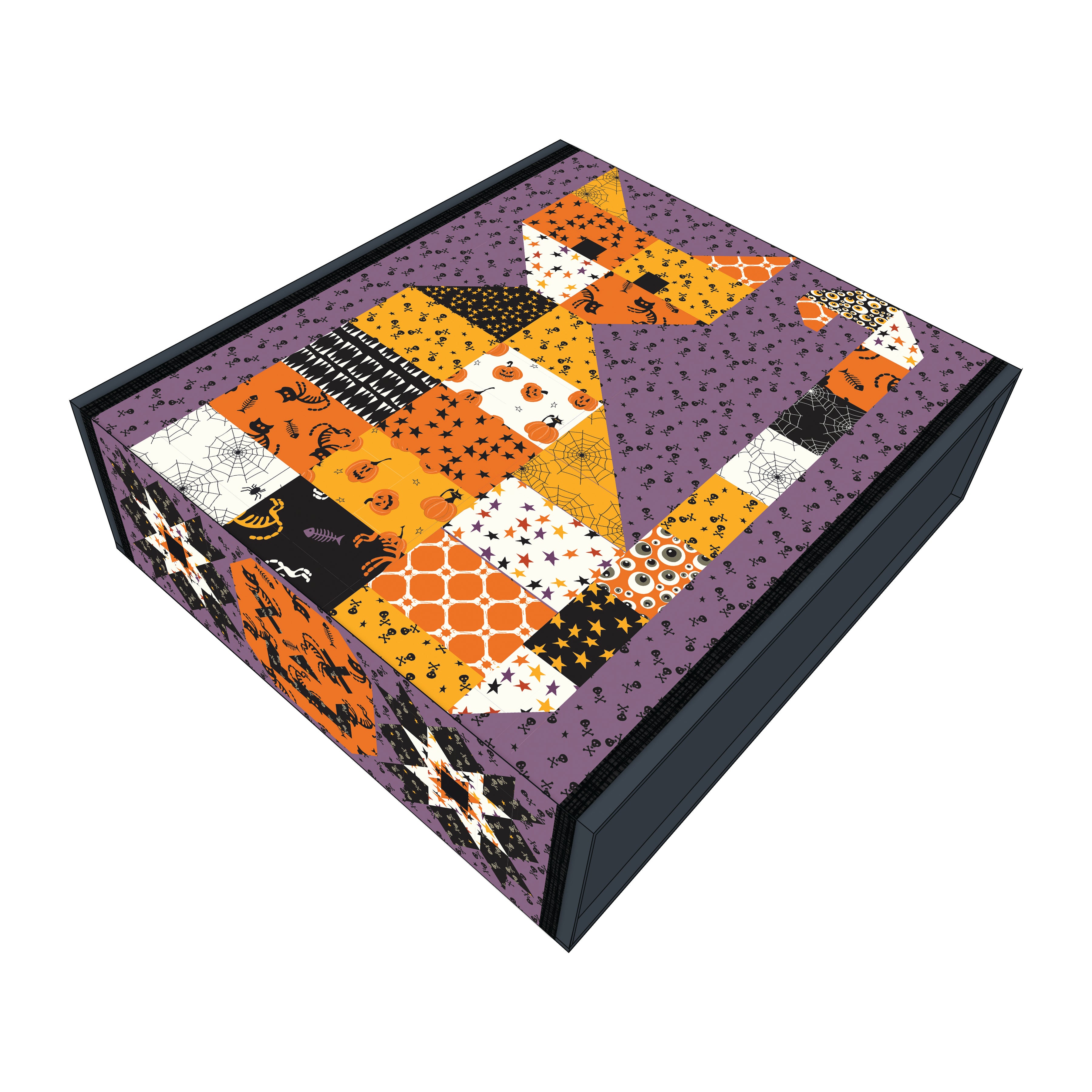 Beggar's Night | Calico Cats and Jacks Table Runner Kit by Sandy Gervais for Riley Blake | 14.75" x 64.75"