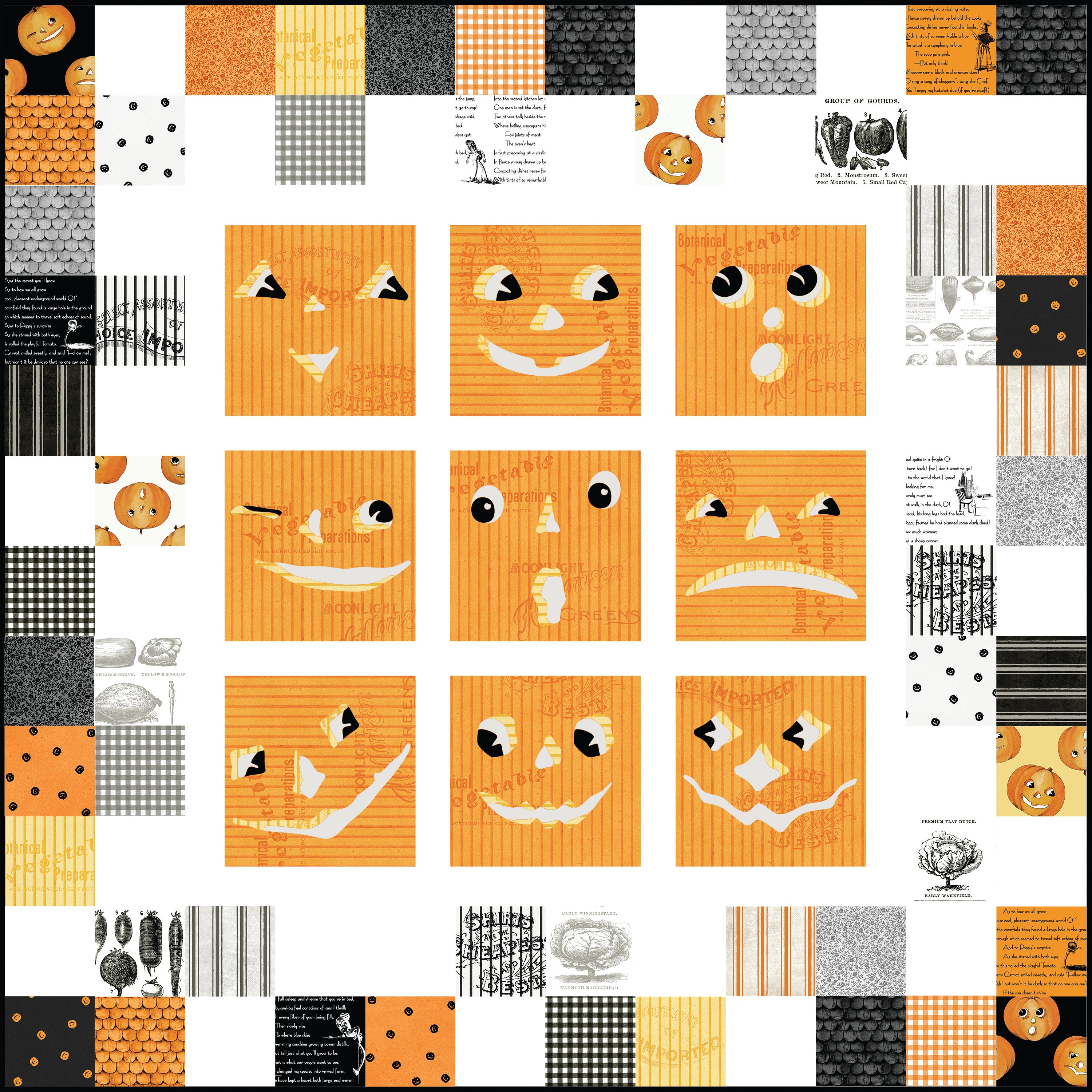 Pumpkin Patch | Patch Jacks Quilt Kit by J. Wecker Frisch for Riley Blake | 50" x 50"