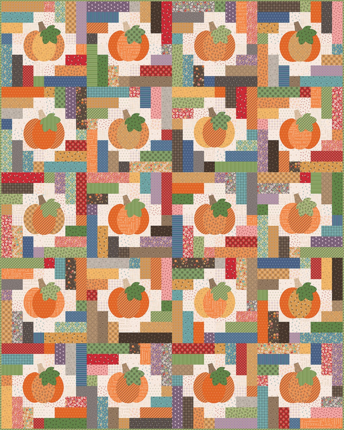 Autumn | Pumpkins & Haystacks Quilt Kit by Lori Holt | 64.5" x 80.5"