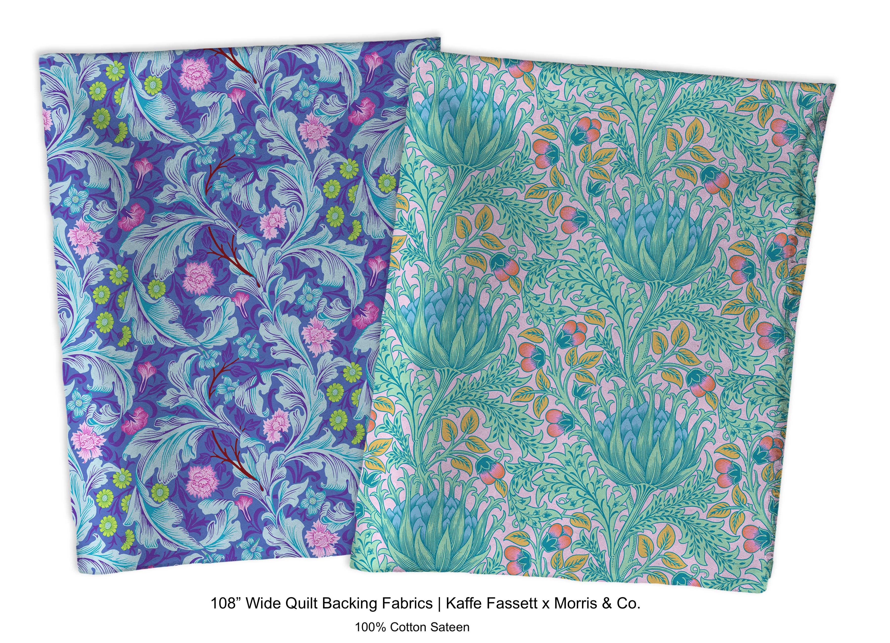 Kaffe Fassett x Morris & Co. | Artichoke - Lavender 108" Backing Fabric by Free Spirit | QBKW001.LAVENDER