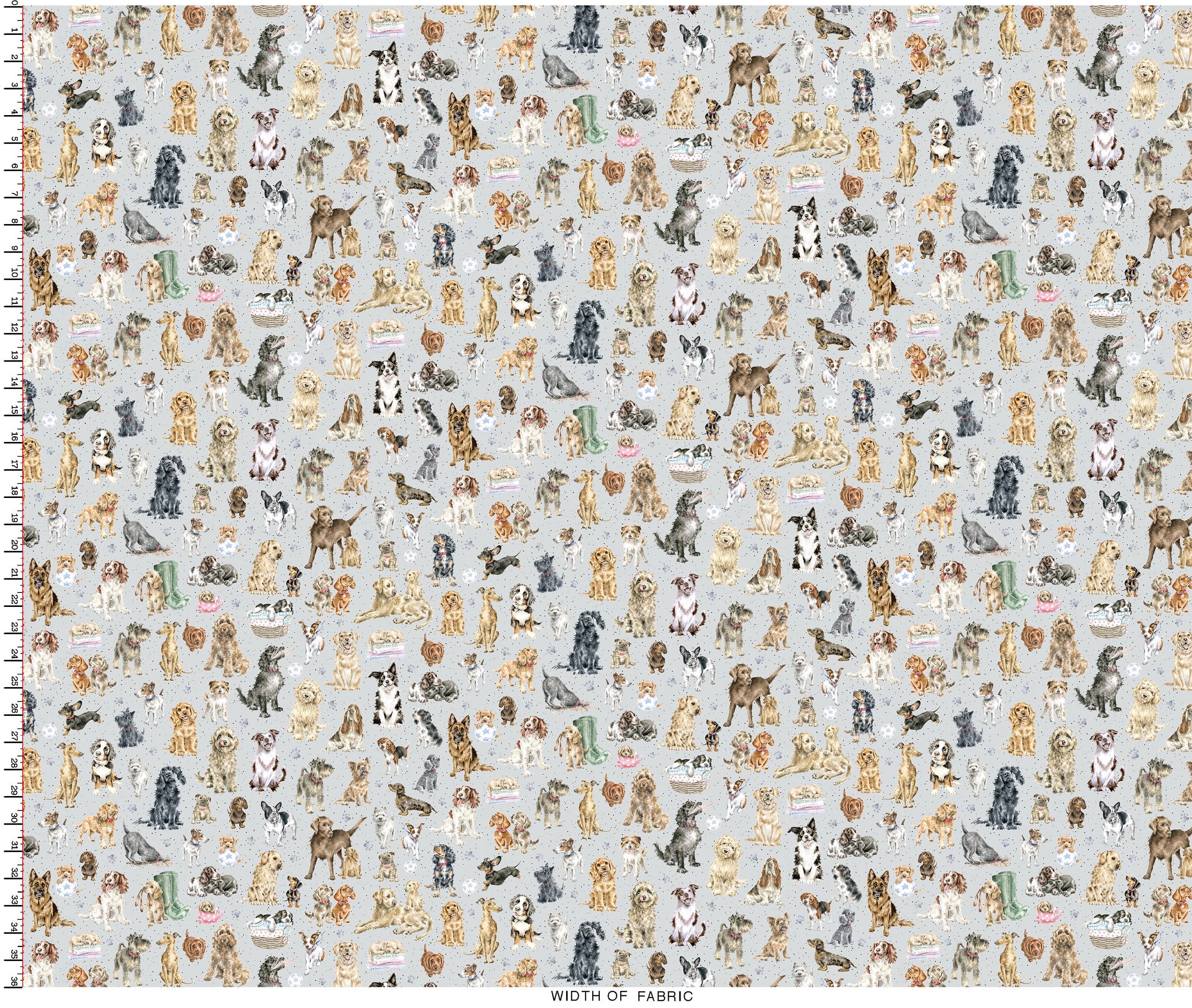 Whiskers & Paws | Directional Dogs - Grey by Hannah Dale for Maywood Studio | MAS10415-K