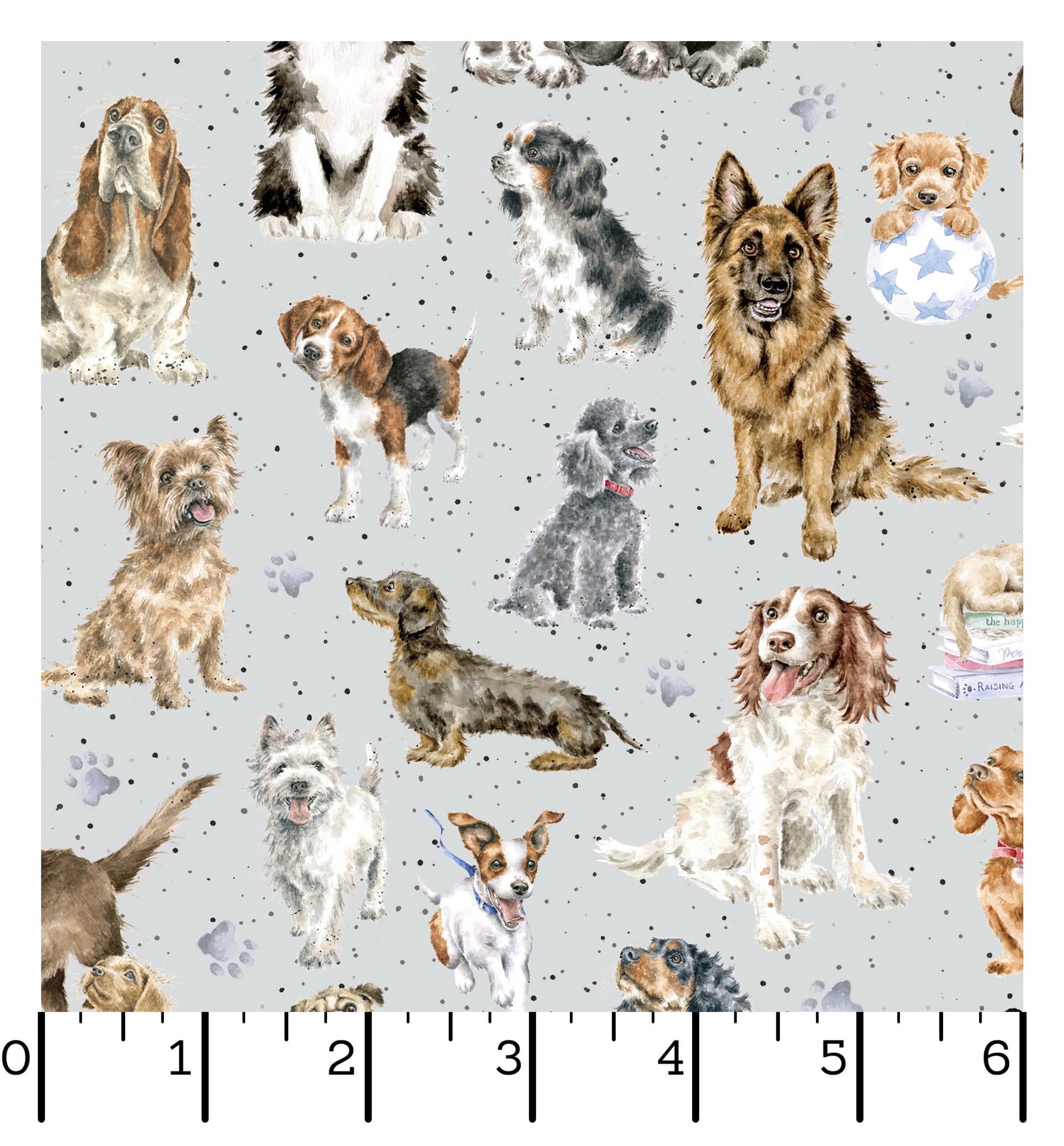 Whiskers & Paws | Directional Dogs - Grey by Hannah Dale for Maywood Studio | MAS10415-K