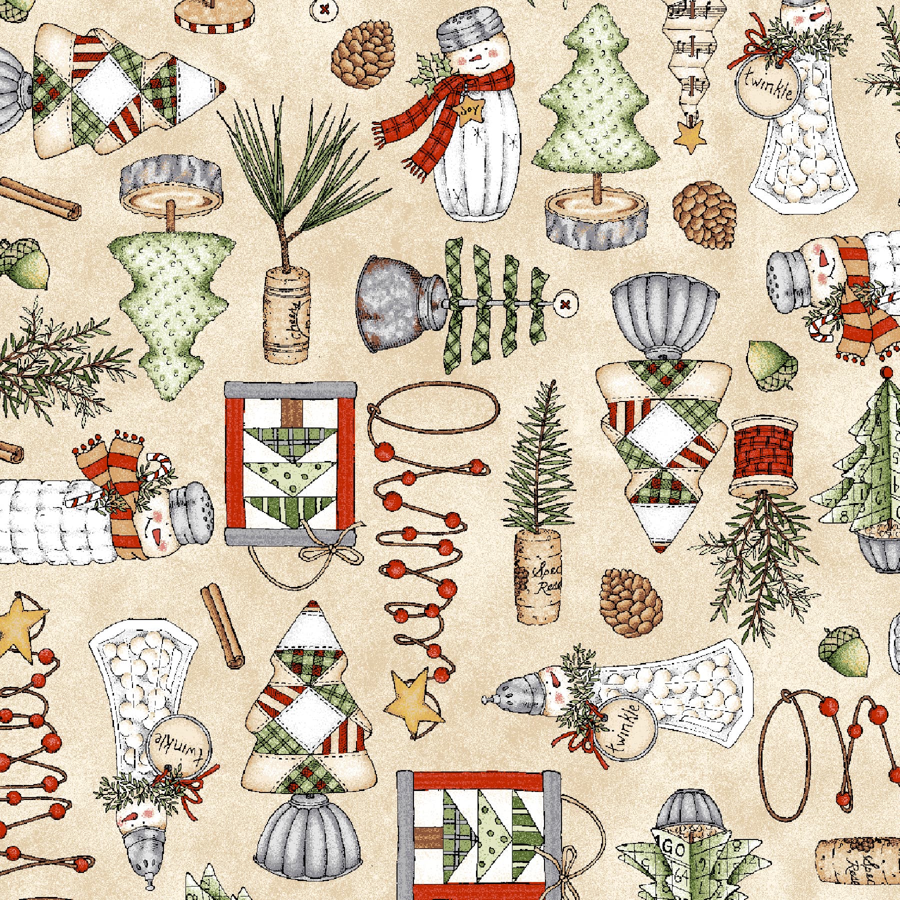 Homemade Holidays | Homemade Decorations - Cream by Kris Lammers for Maywood Studio | MAS10551-E