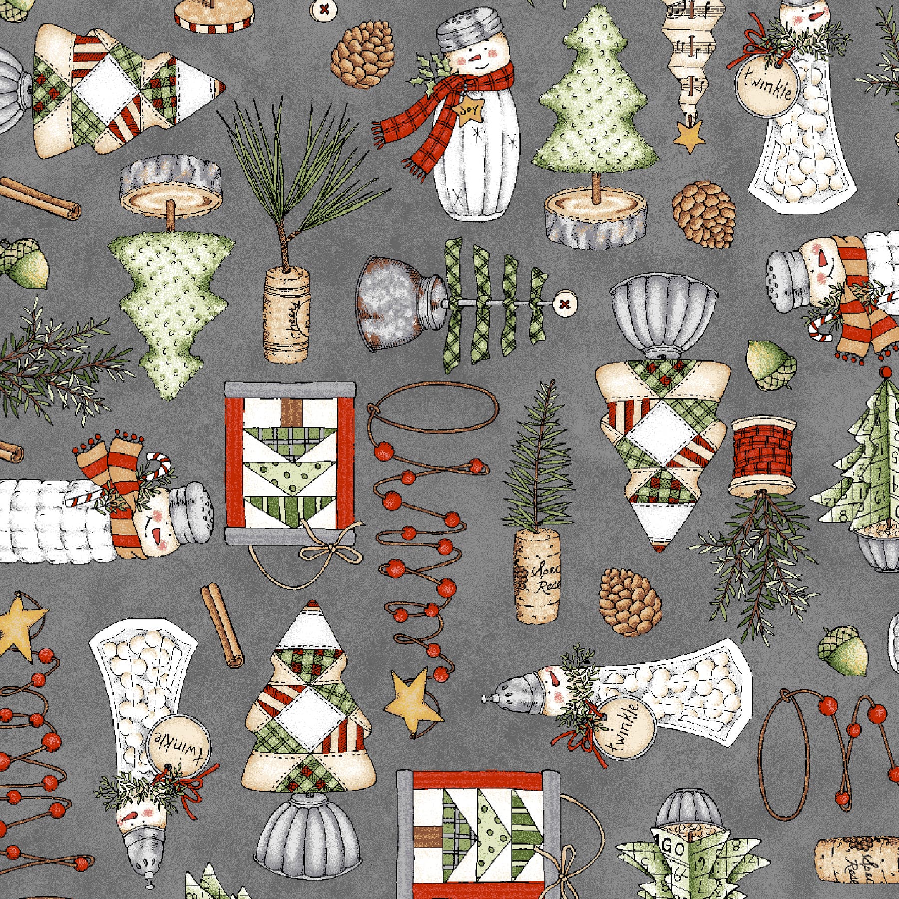 Homemade Holidays | Homemade Decorations - Grey by Kris Lammers for Maywood Studio | MAS10551-K