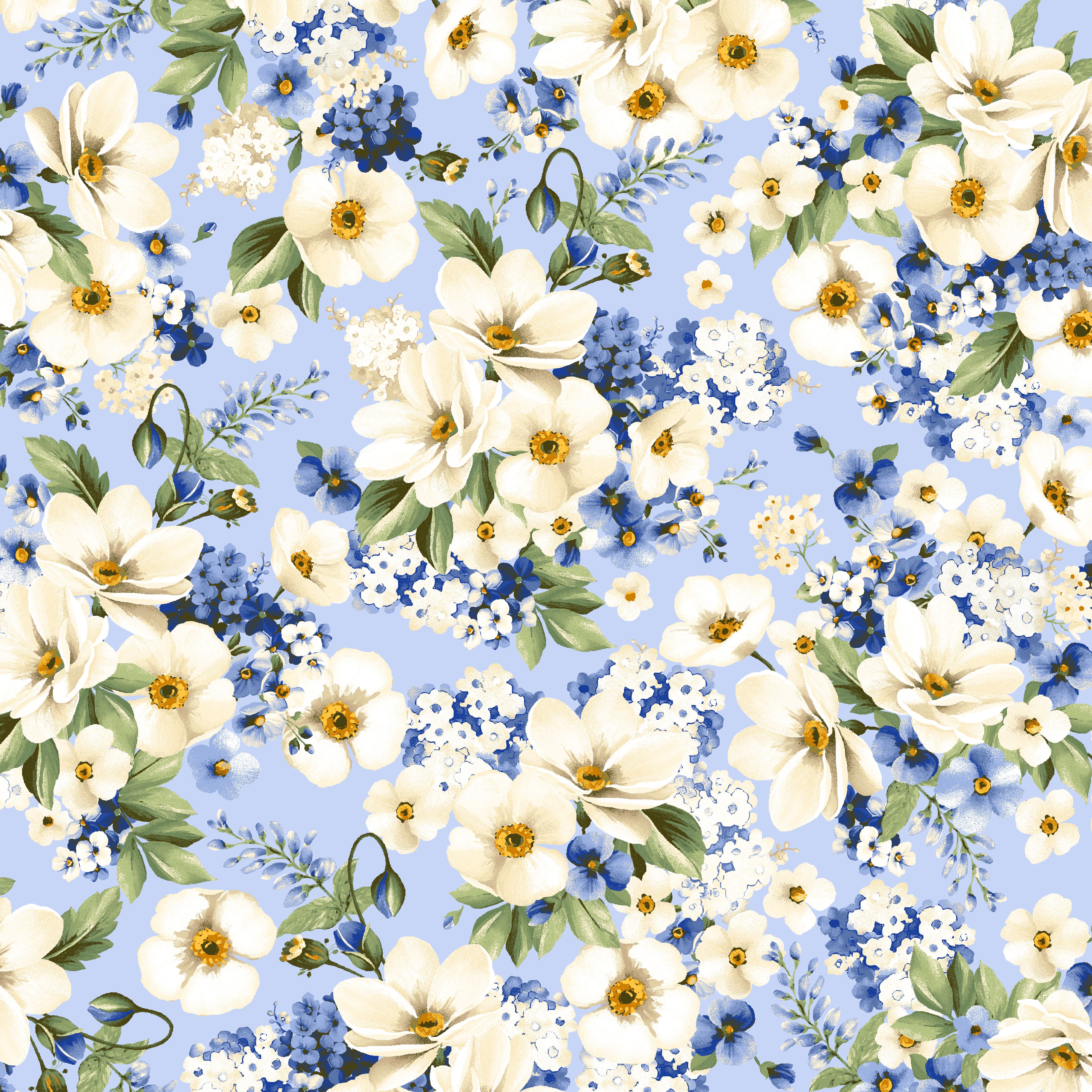 Windflower | Main Flower - Blue by Maywood Studio | MAS10640-B