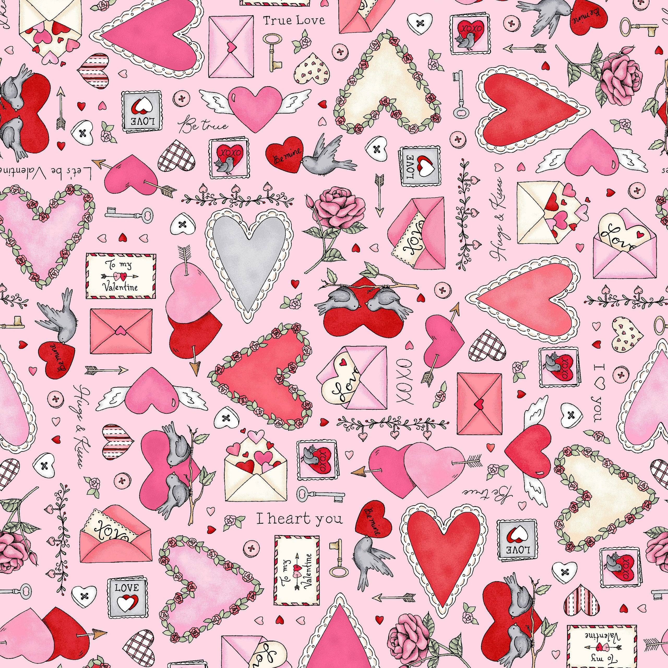 I Heart You | Focal - Pink by Kris Lammers for Maywood Studio | MAS10760-P