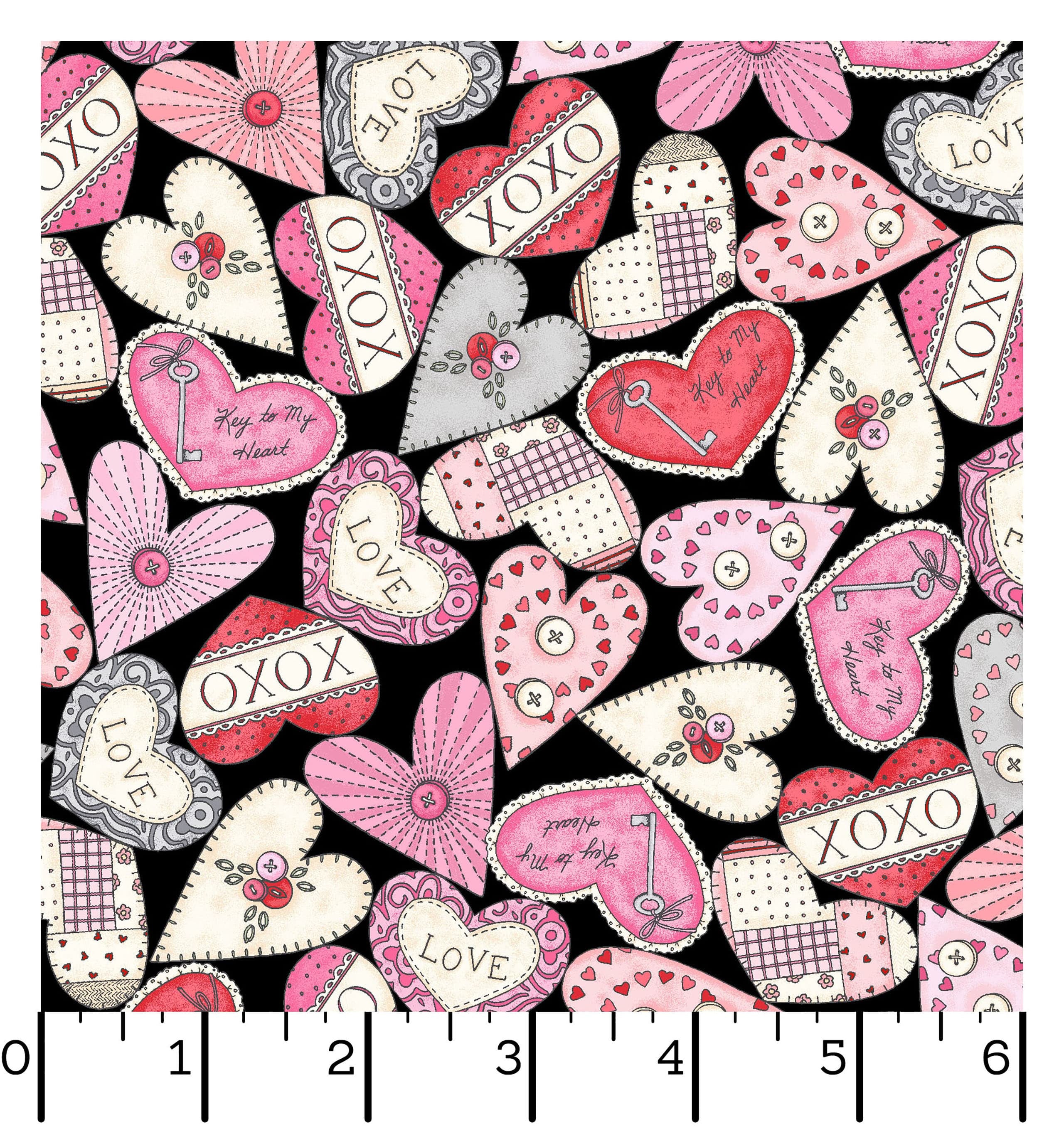 I Heart You | Packed Hearts - Black by Kris Lammers for Maywood Studio | MAS10761-J