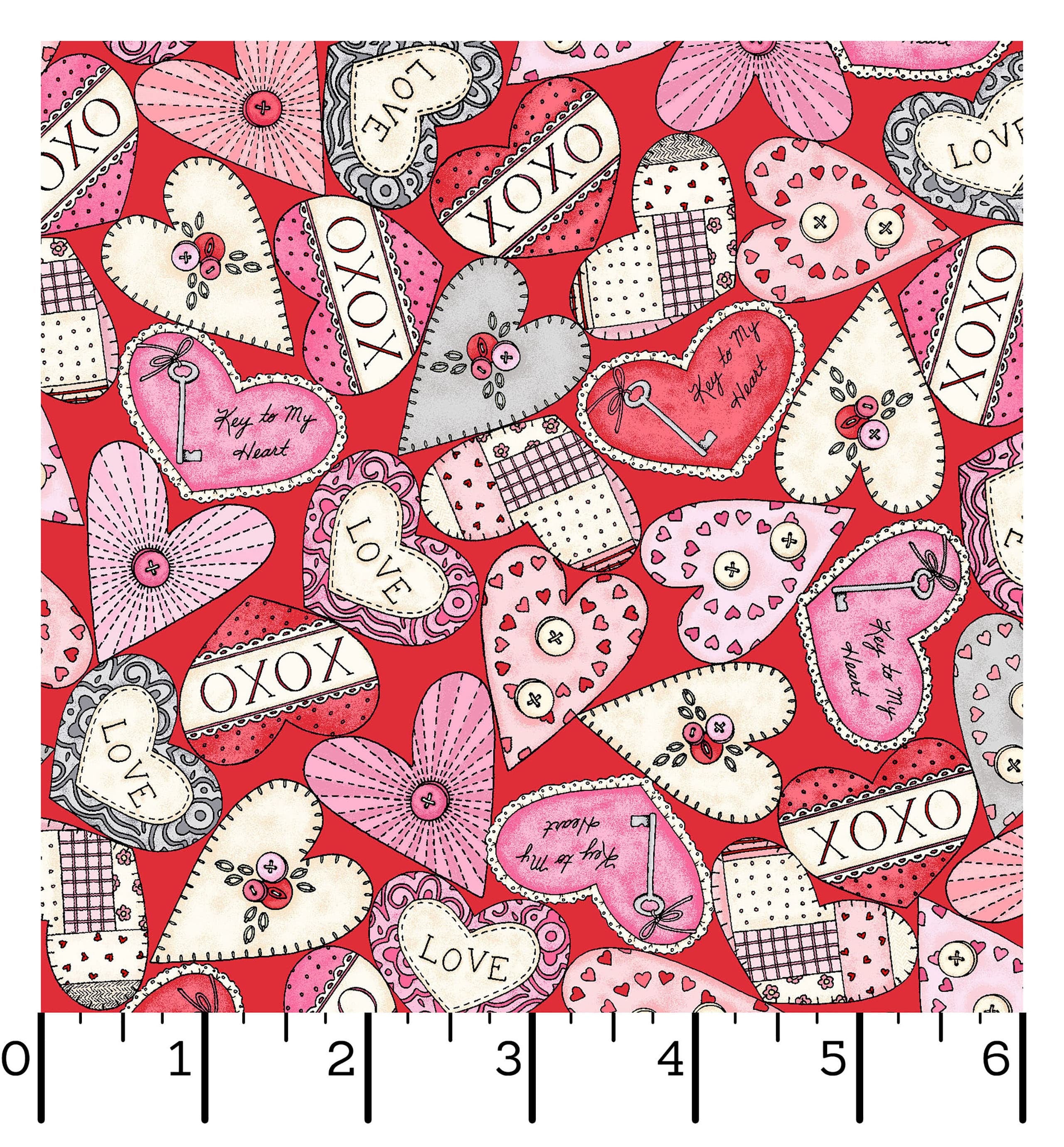 I Heart You | Packed Hearts - Red by Kris Lammers for Maywood Studio | MAS10761-R