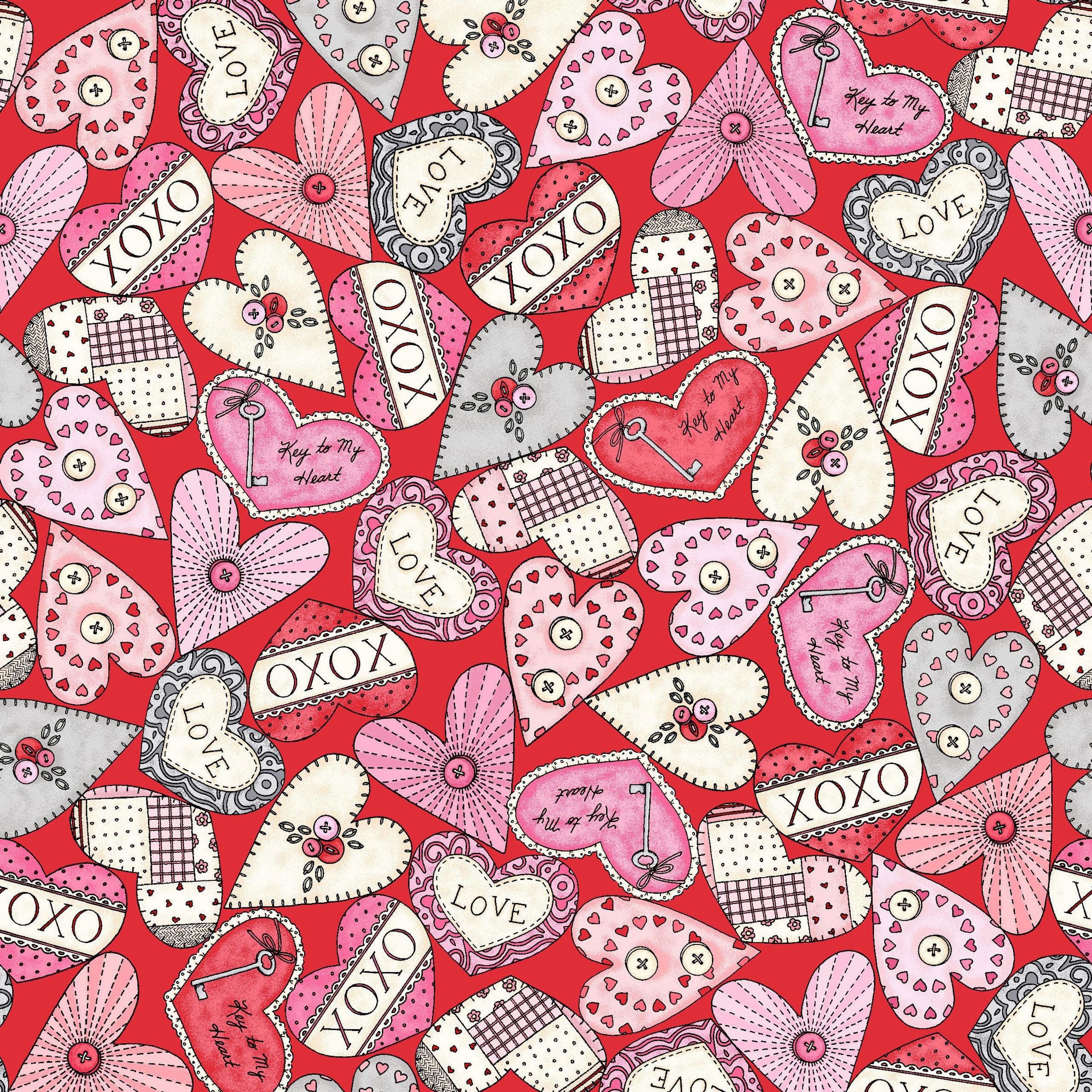 I Heart You | Packed Hearts - Red by Kris Lammers for Maywood Studio | MAS10761-R