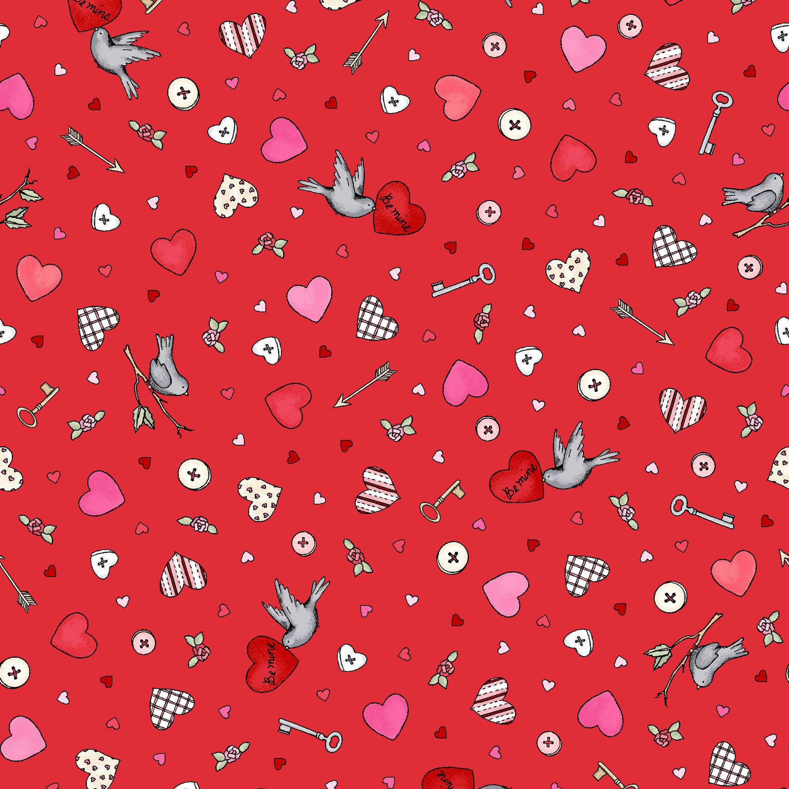 I Heart You | Birds - Red by Kris Lammers for Maywood Studio | MAS10762-R