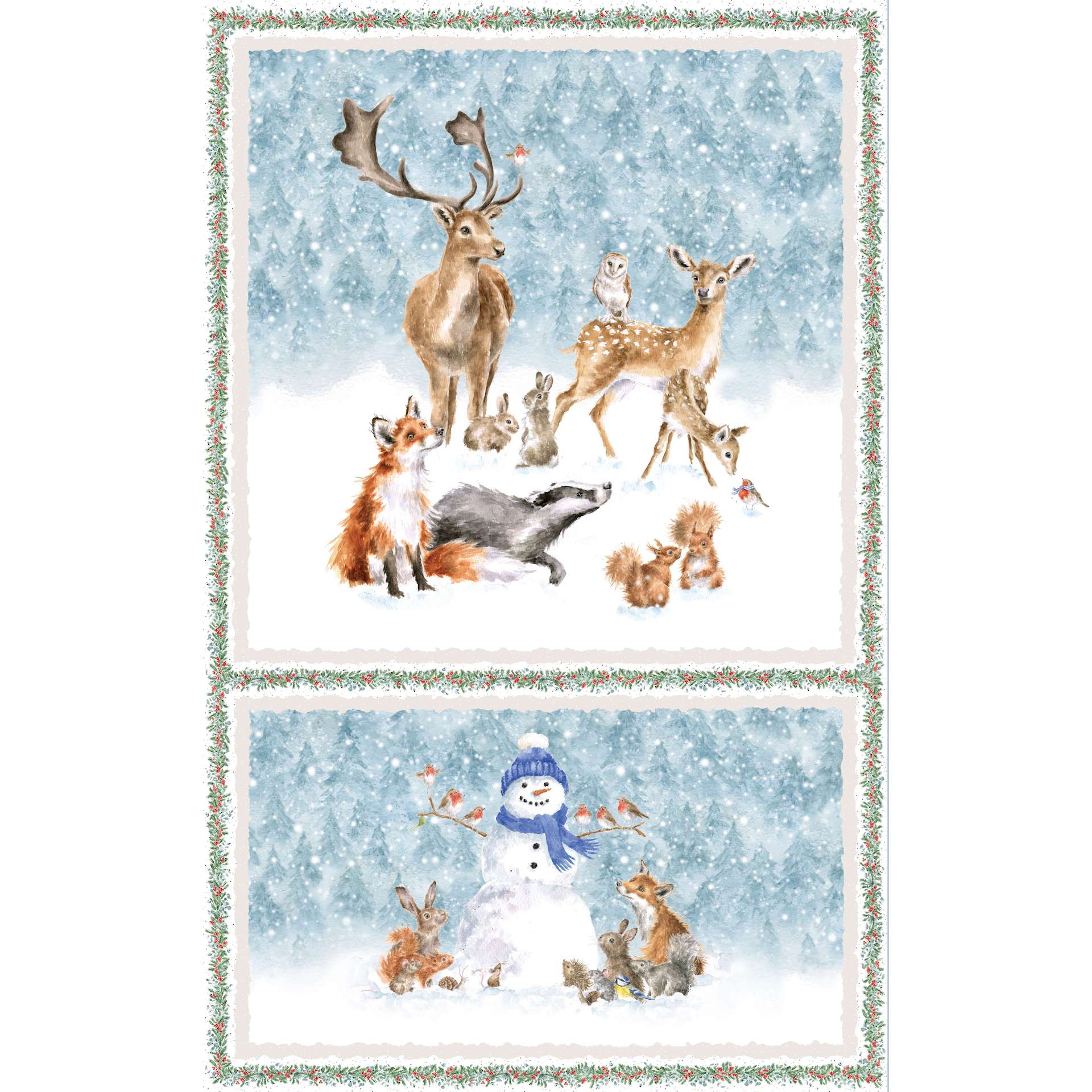 One Snowy Day | 24" Snowy Panel by Hannah Dale for Maywood Studio | D10370M-BZ