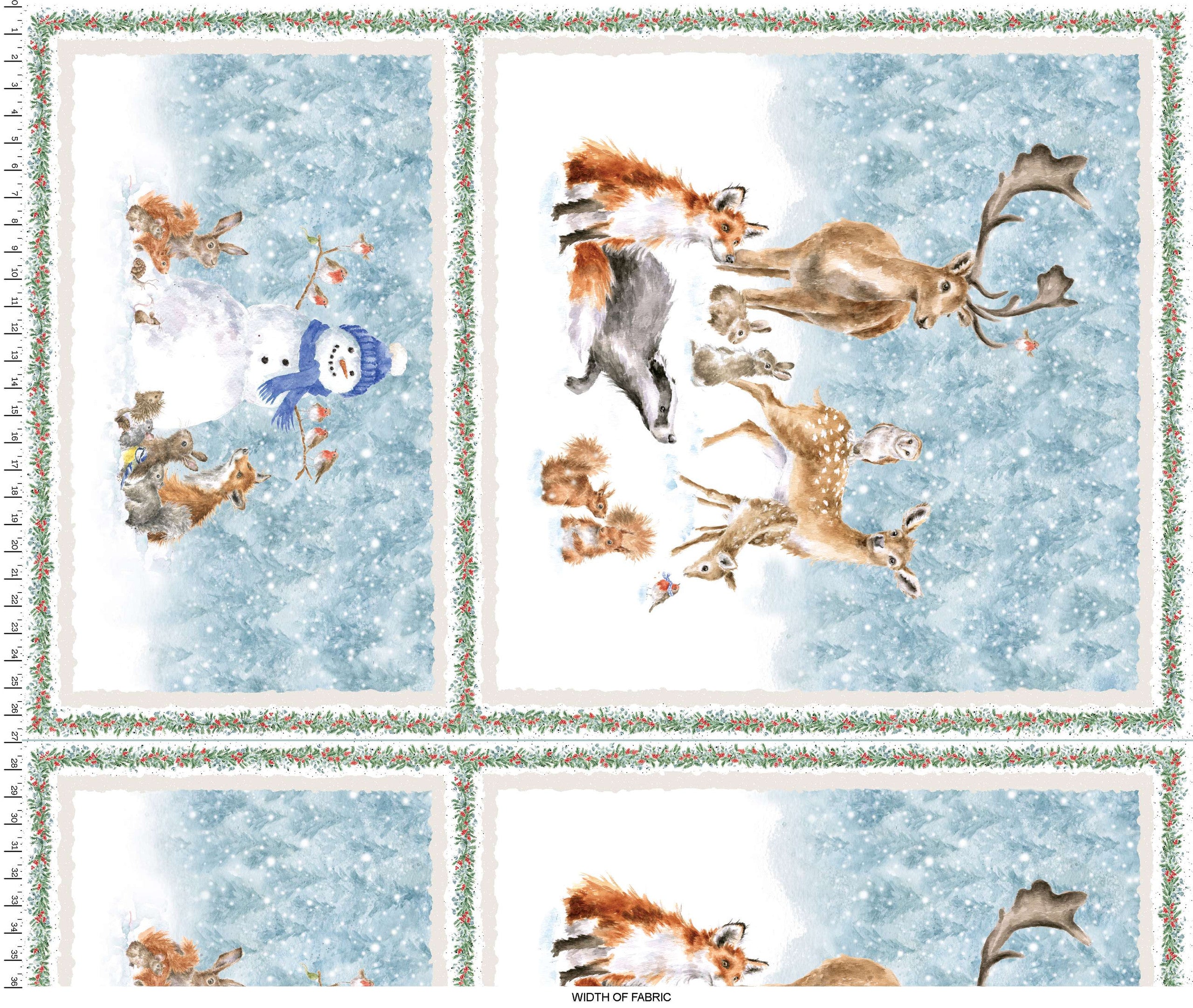 One Snowy Day | 24" Snowy Panel by Hannah Dale for Maywood Studio | D10370M-BZ