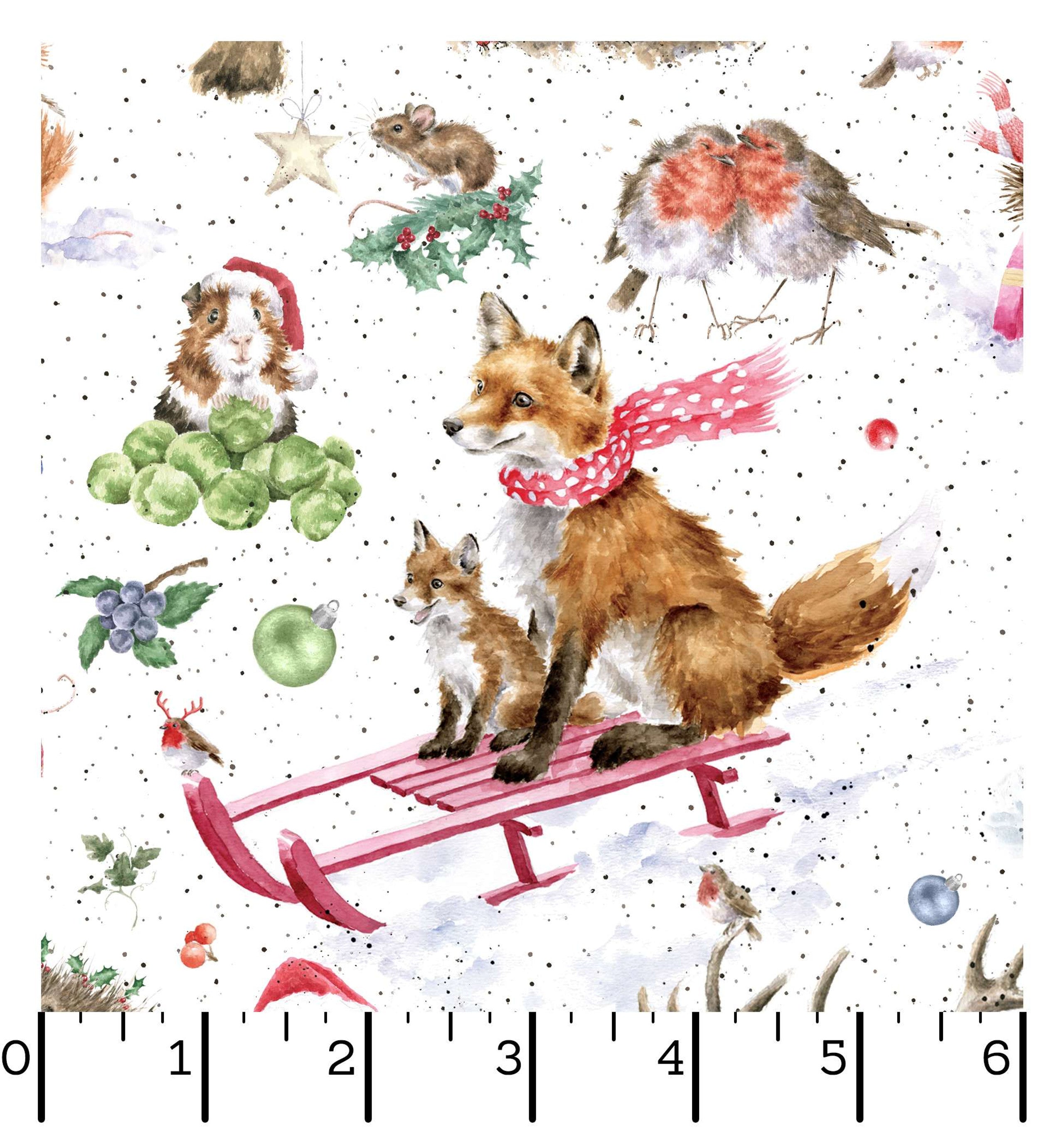 One Snowy Day | White Menagerie by Hannah Dale for Maywood Studio | D10372-W | Quilting Cotton