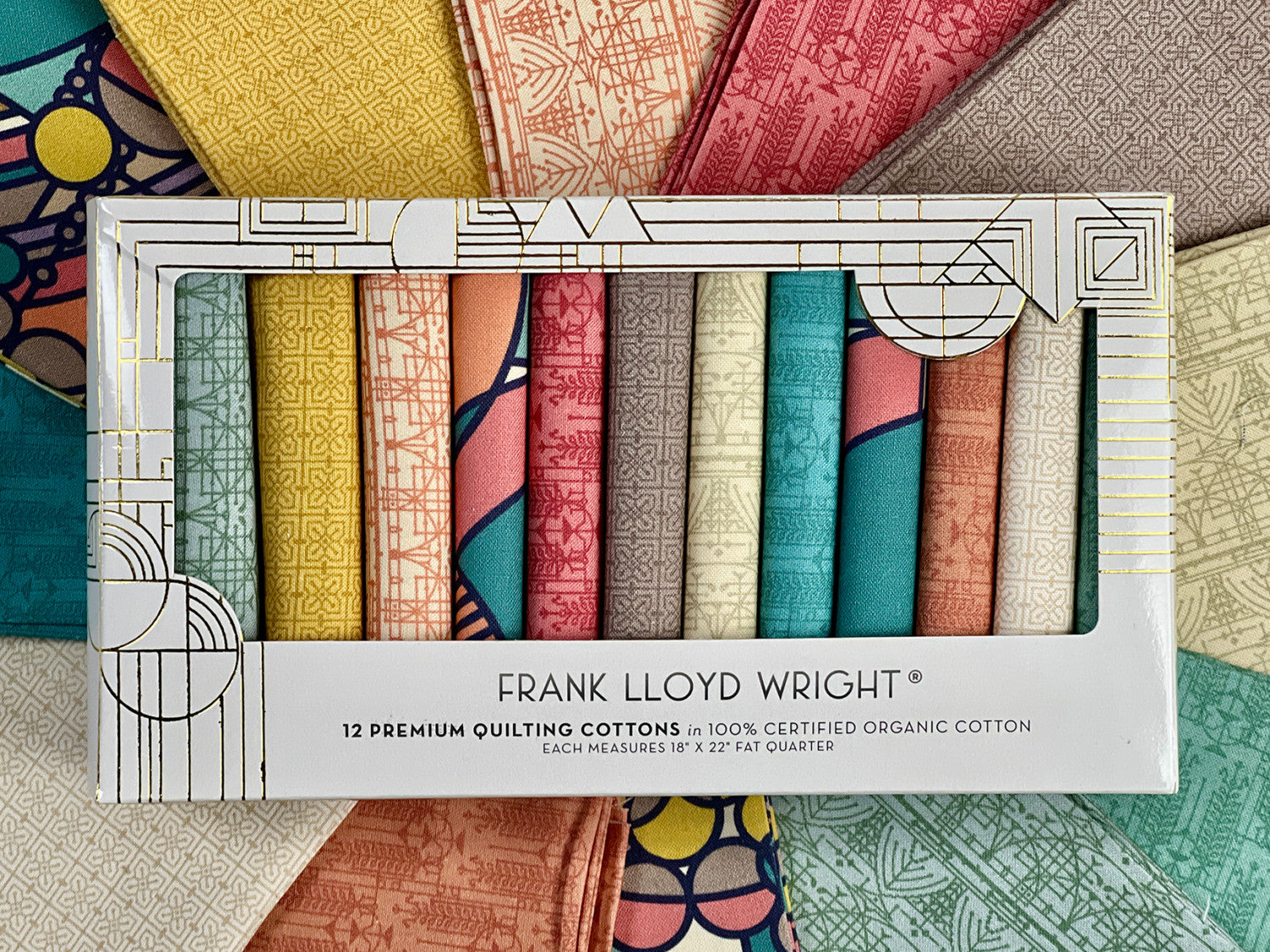 Frank Lloyd Wright Collection by Cloud9 | March Balloons Fat Quarter Gift Box | 100% Organic Cotton | 12 pcs