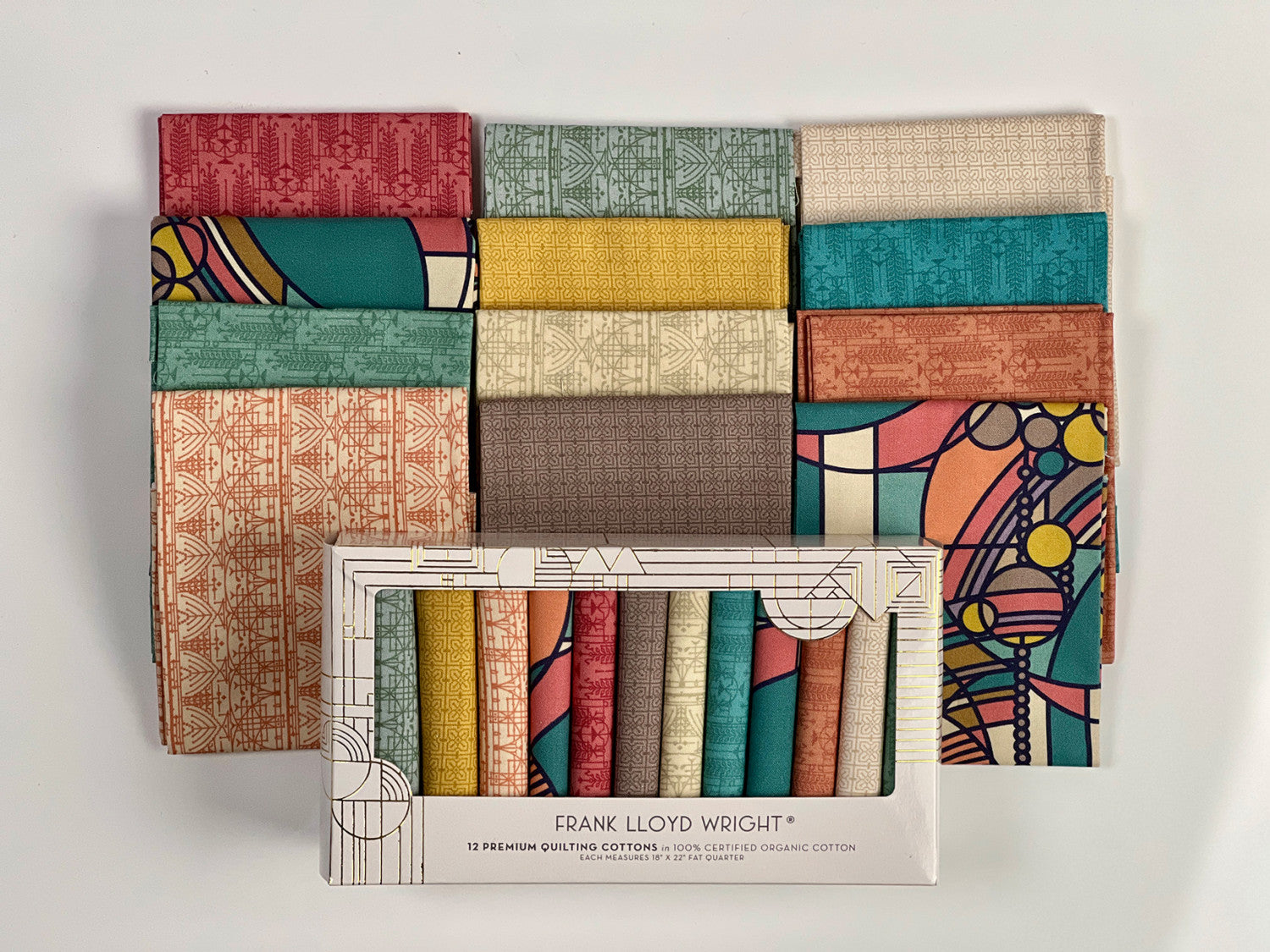 Frank Lloyd Wright Collection by Cloud9 | March Balloons Fat Quarter Gift Box | 100% Organic Cotton | 12 pcs