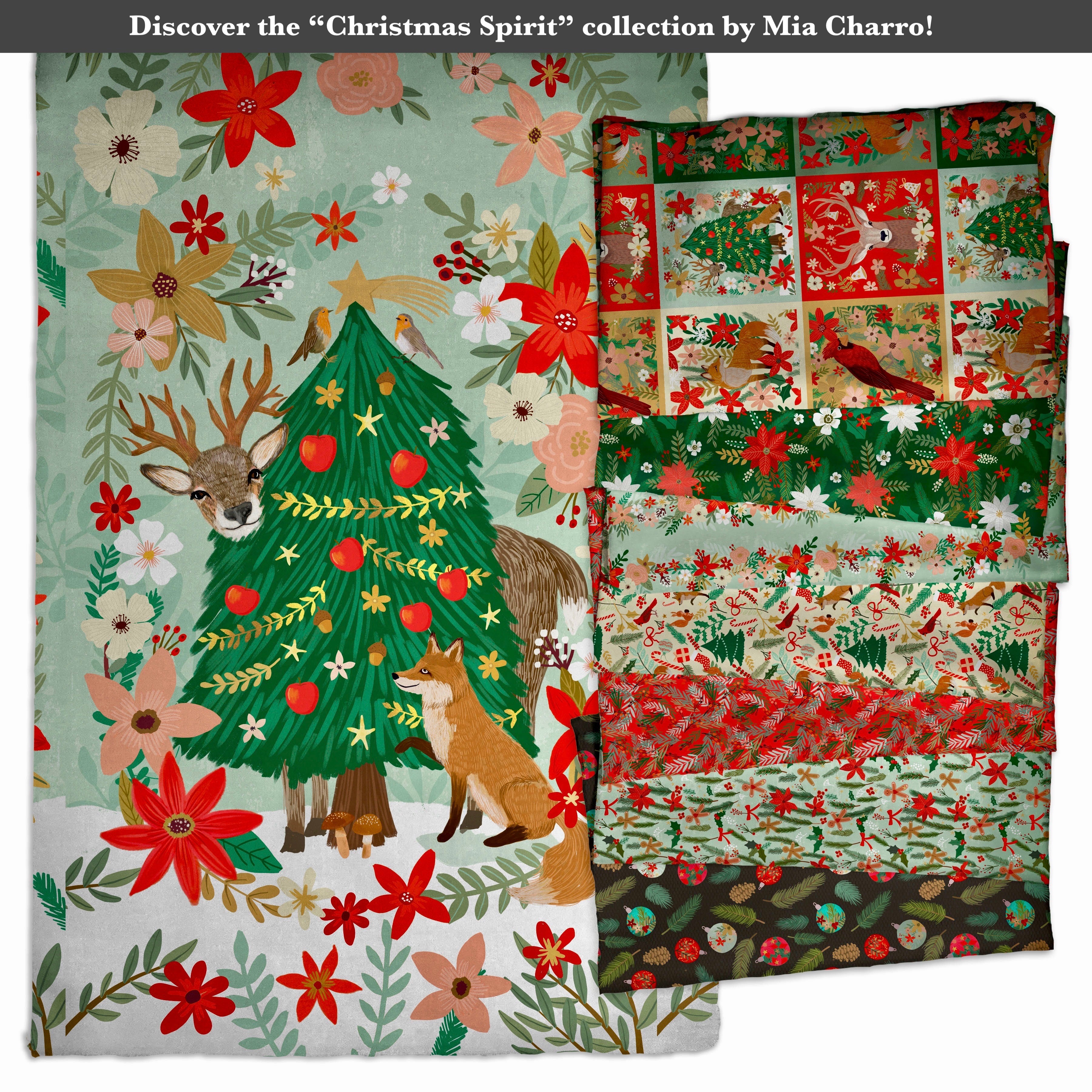 Christmas Spirit | Christmas Delight - Sage by Mia Charro for Free Spirit | PWMC070.XSAGE