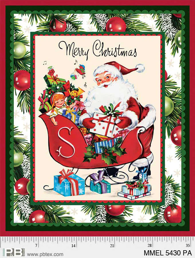 Merry Melody | Nostalgic Santa 24" Panel by Lesa Marino for P&B Textiles | MMEL5430-PA