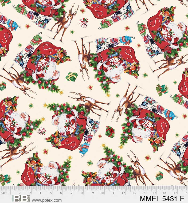 Merry Melody | Nostalgic Santa Toss by Lesa Marino for P&B Textiles | MMEL5431-E