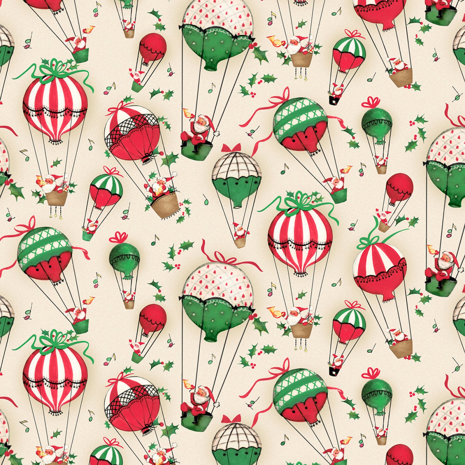 Merry Melody | Up and Away Hot Air Balloons by Lesa Marino for P&B Textiles | MMEL5432-E