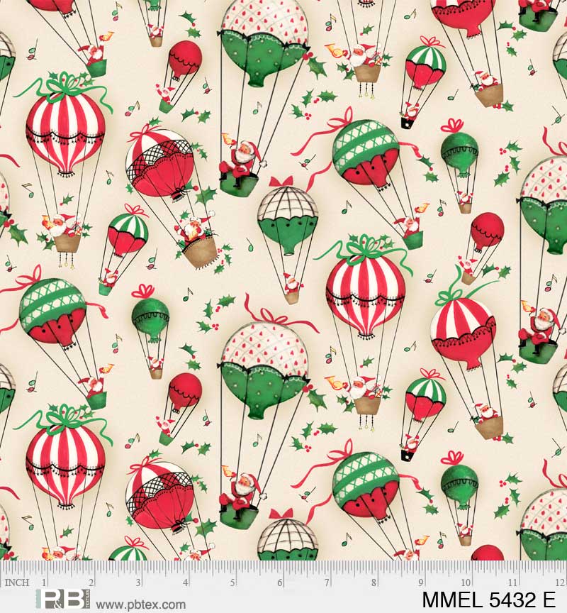 Merry Melody | Up and Away Hot Air Balloons by Lesa Marino for P&B Textiles | MMEL5432-E