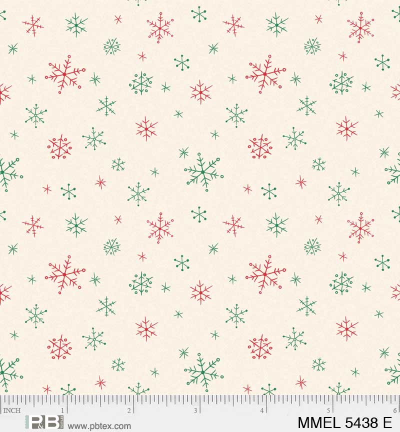 Merry Melody | Ditsy Snowflakes by Lesa Marino for P&B Textiles | MMEL5438-E