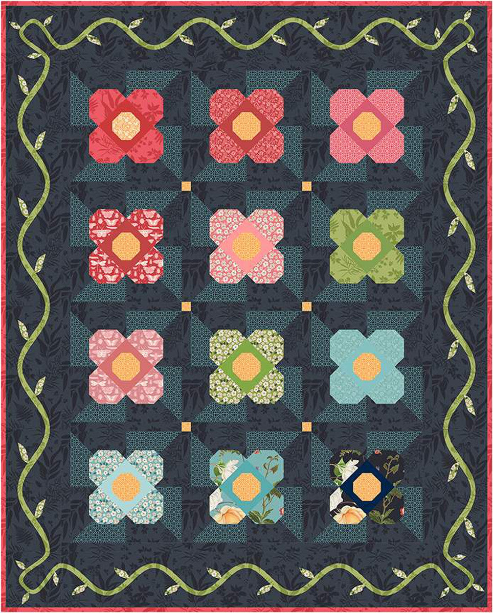 Raised Flower Garden Pattern by Bluebird Patterns for Riley Blake (52"x65")