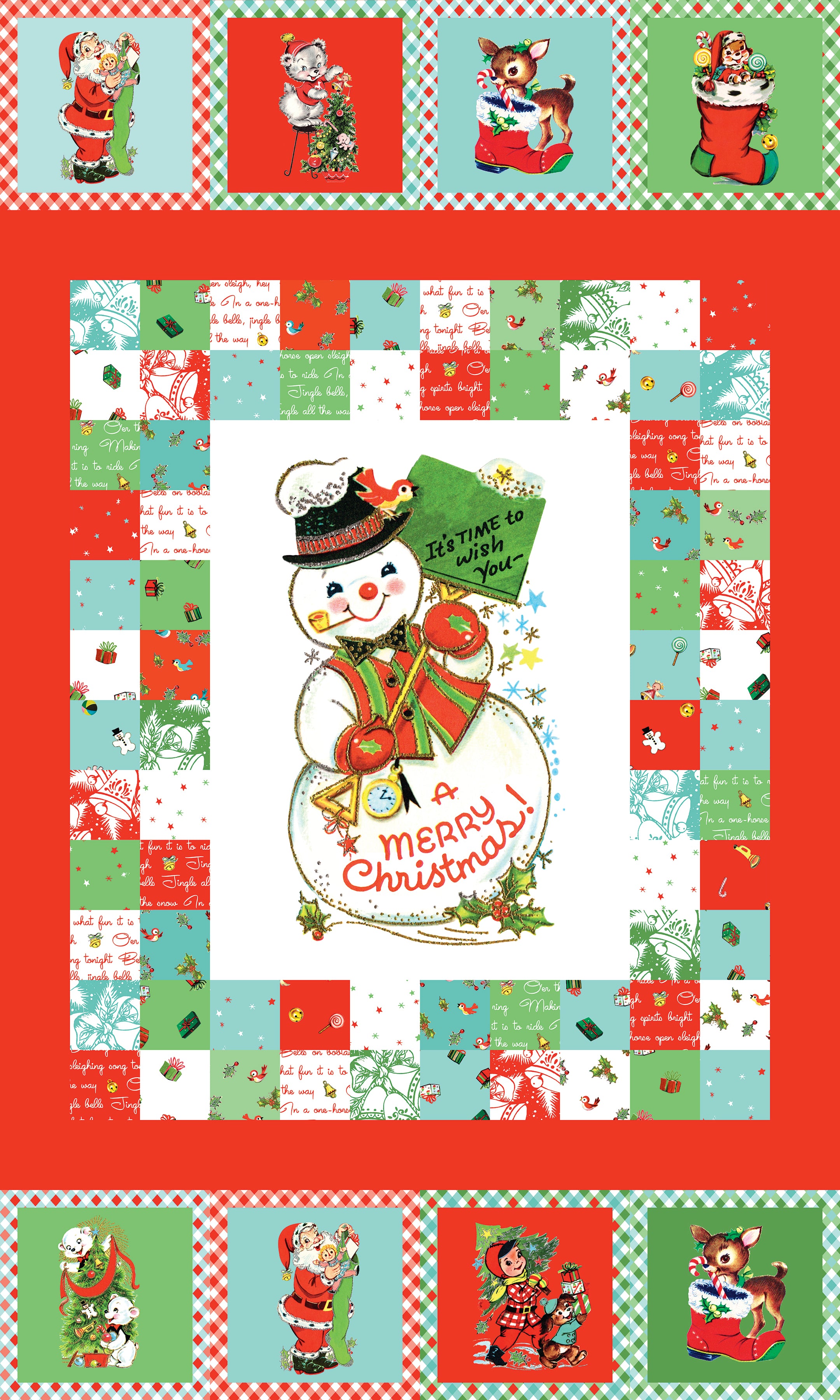 Jingle Bells | A Merry Christmas 24" Panel by Lindsay Wilkes for Riley Blake | P14838-PANEL