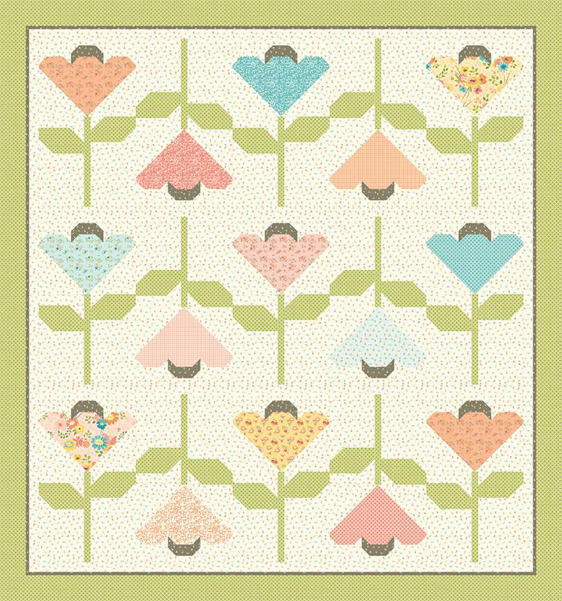 Tulip Toss Quilt Pattern by Sandy Gervais