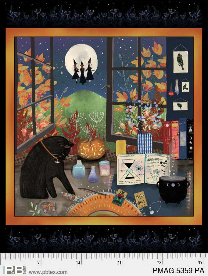 Practical Magic | Witches Spells 36" Panel by Jacqueline Wild for P&B Textiles | PMAG5359-PA