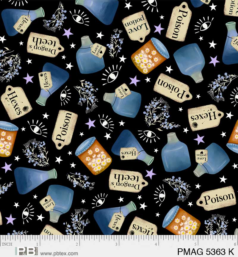 Practical Magic | Potion Toss Midnight by Jacqueline Wild for P&B Textiles | PMAG5363-K