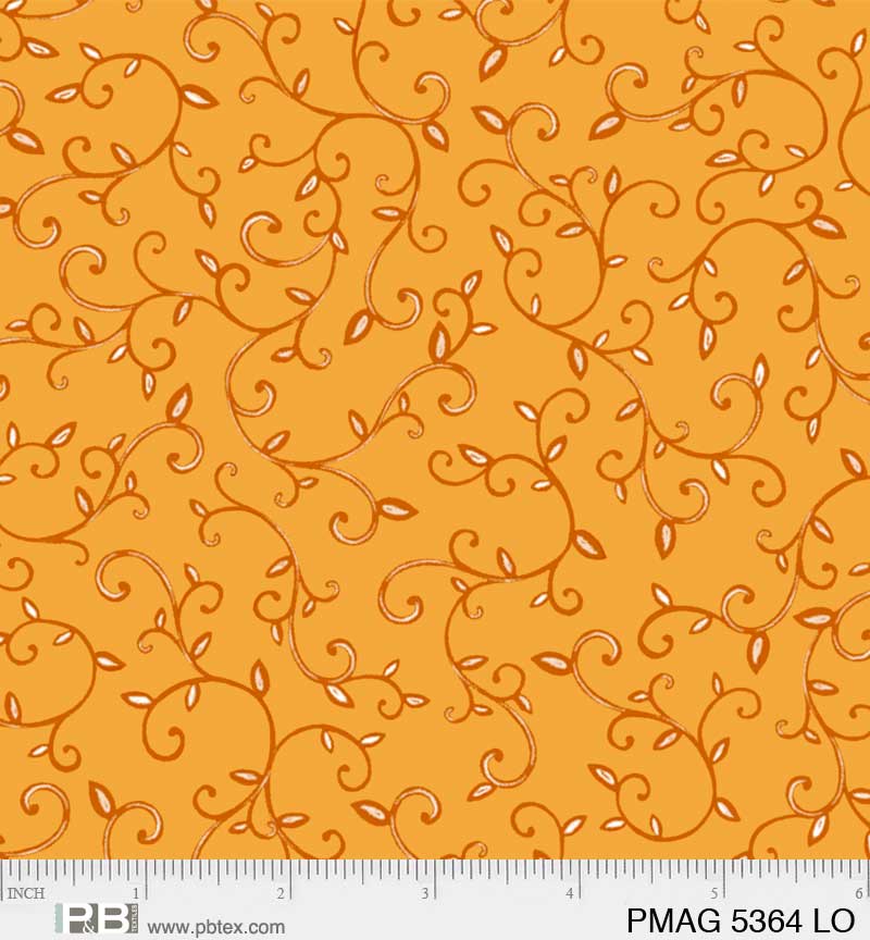 Practical Magic | Scroll Light Orange by Jacqueline Wild for P&B Textiles | PMAG5364-LO